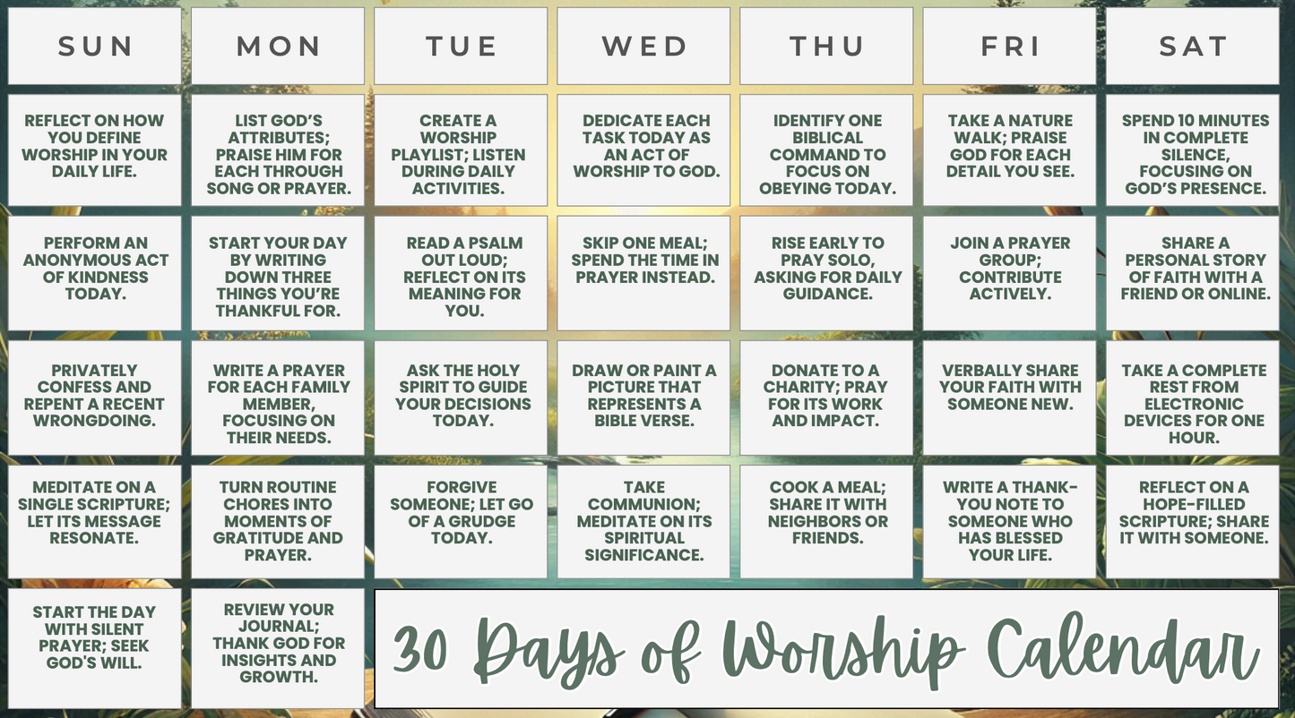 30 Days of Worship Devotional Journal – Deepen Your Faith Through Praise and Reflection