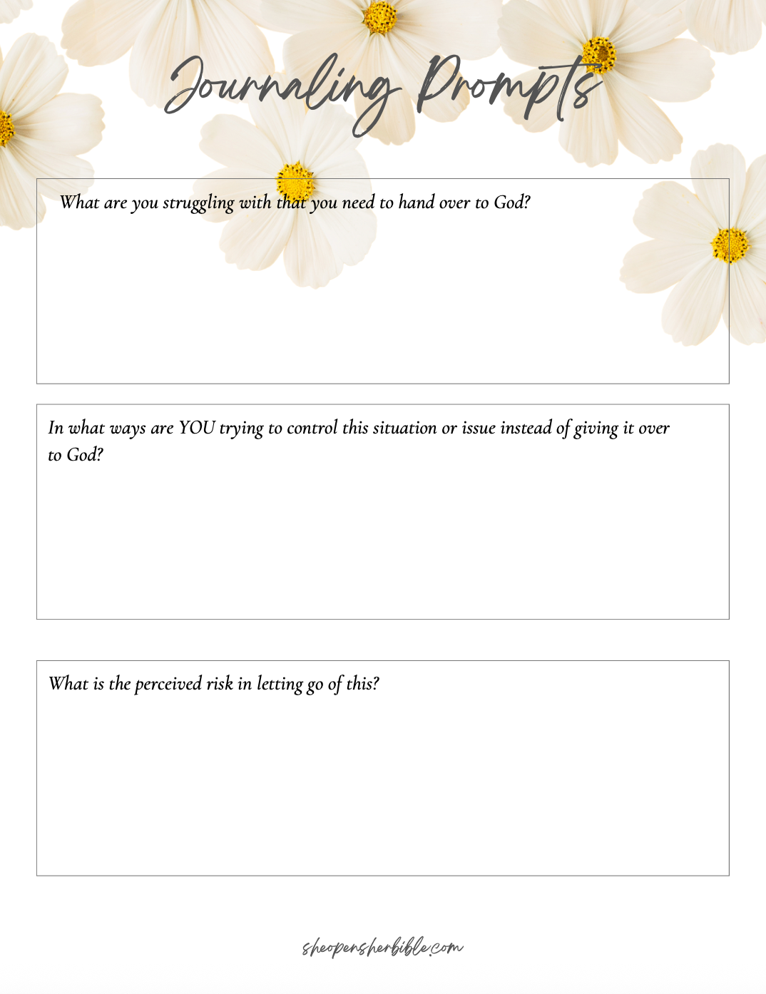 Overcoming Fear Prayer Journal