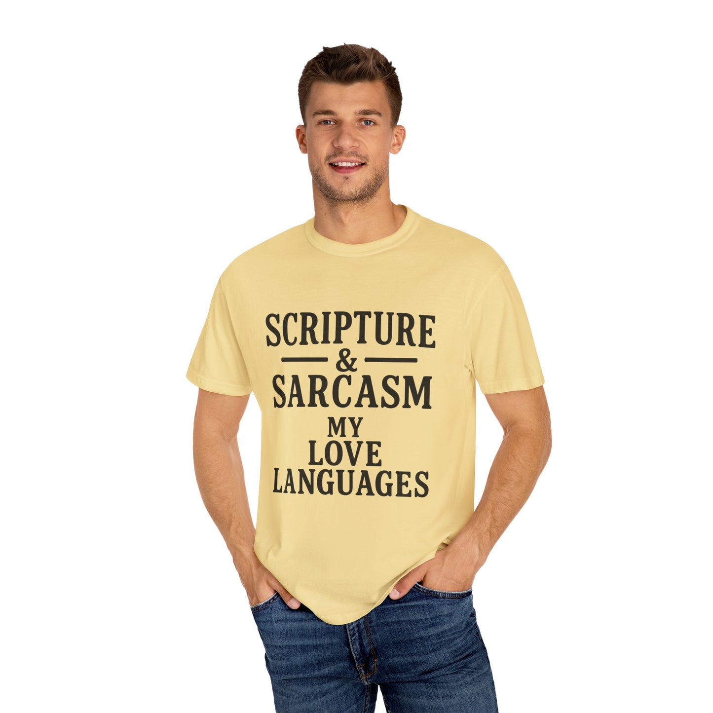 Scripture & Sarcasm Tee – Round‑Neck Unisex Shirt • My Love Languages