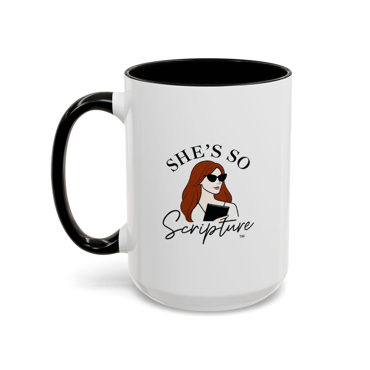 Colorful Scripture Mugs: She's So Scripture, Gift for Friends, Coffee Lovers, Bible Study, Black and White Accent