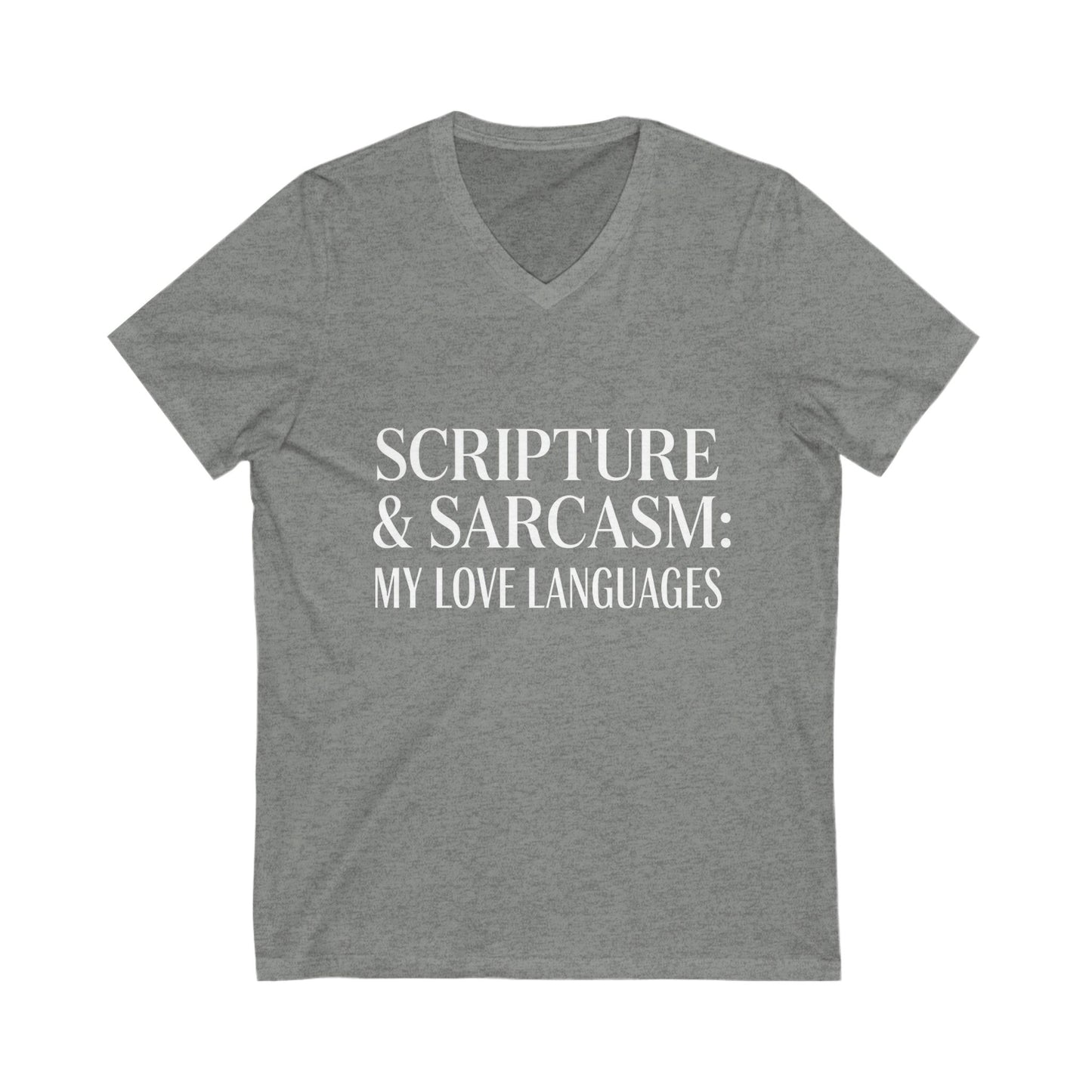 Scripture & Sarcasm Tee – Round-Neck Unisex Shirt • My Love Languages