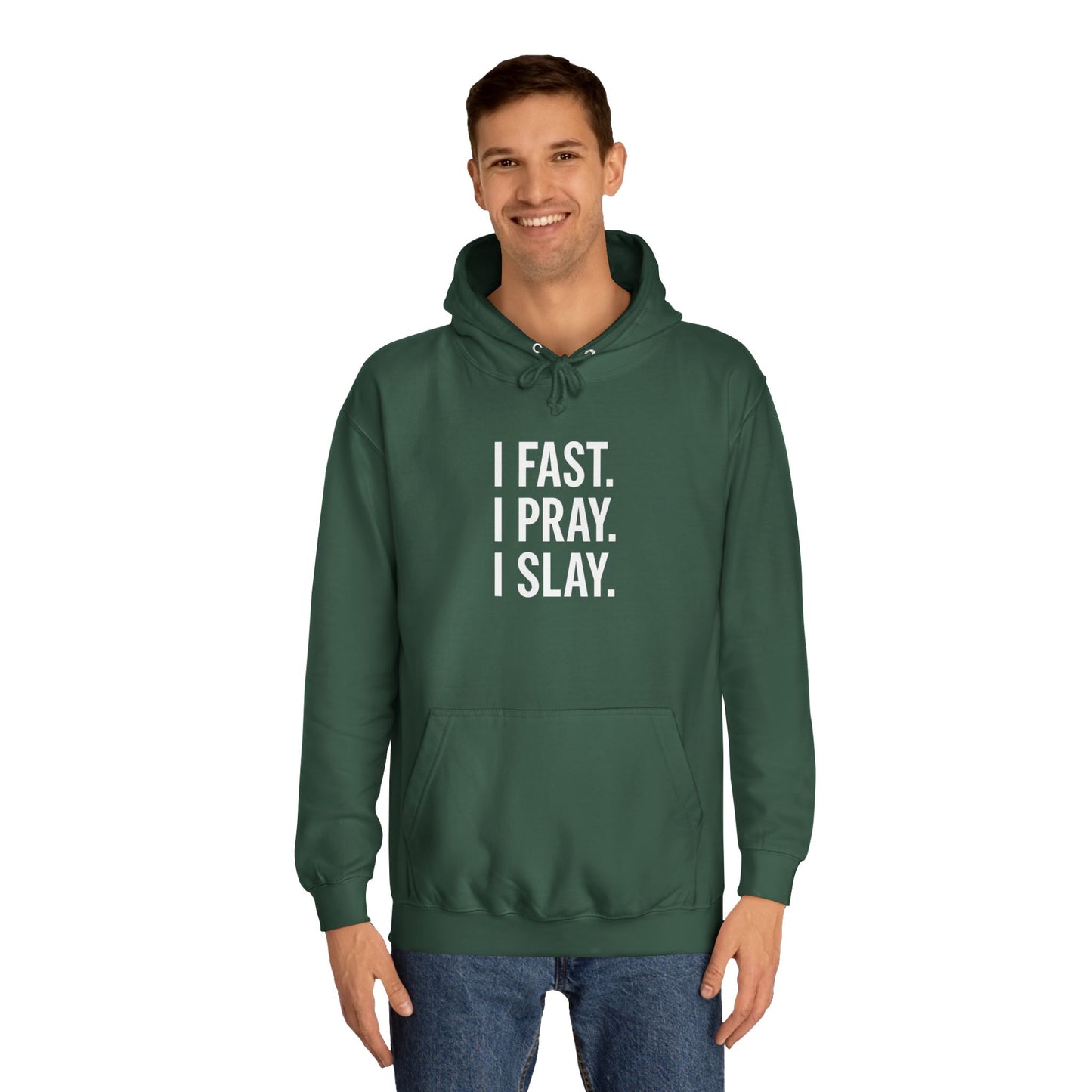 I Fast. I Pray. I Slay. – Unisex Christian Hoodie for Bold Believers