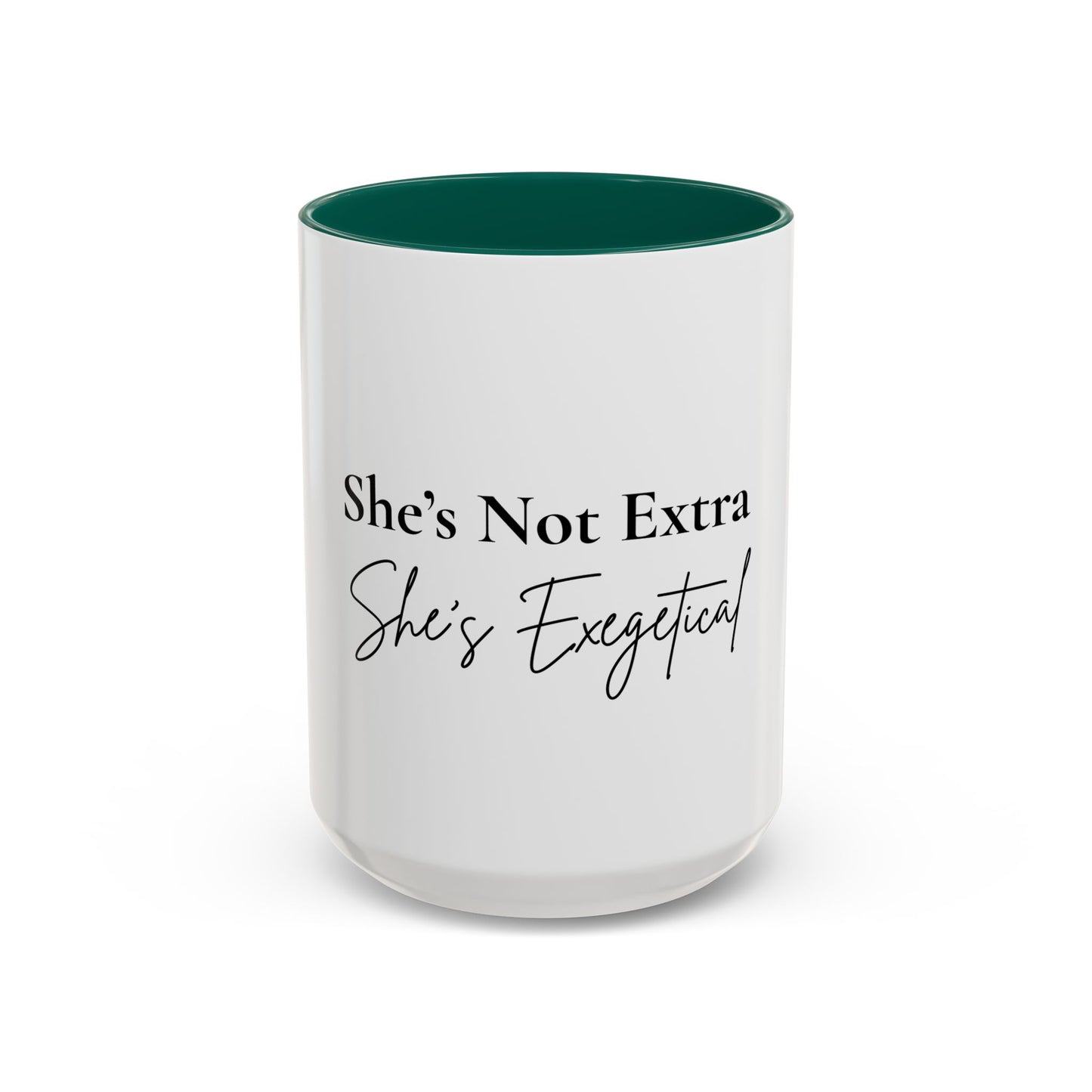 She’s Not Extra. She’s Exegetical.™ Colorful Christian Coffee Mug – Fun Gift for Women in Ministry, Bible Study Leaders, and Faith-Filled Friends