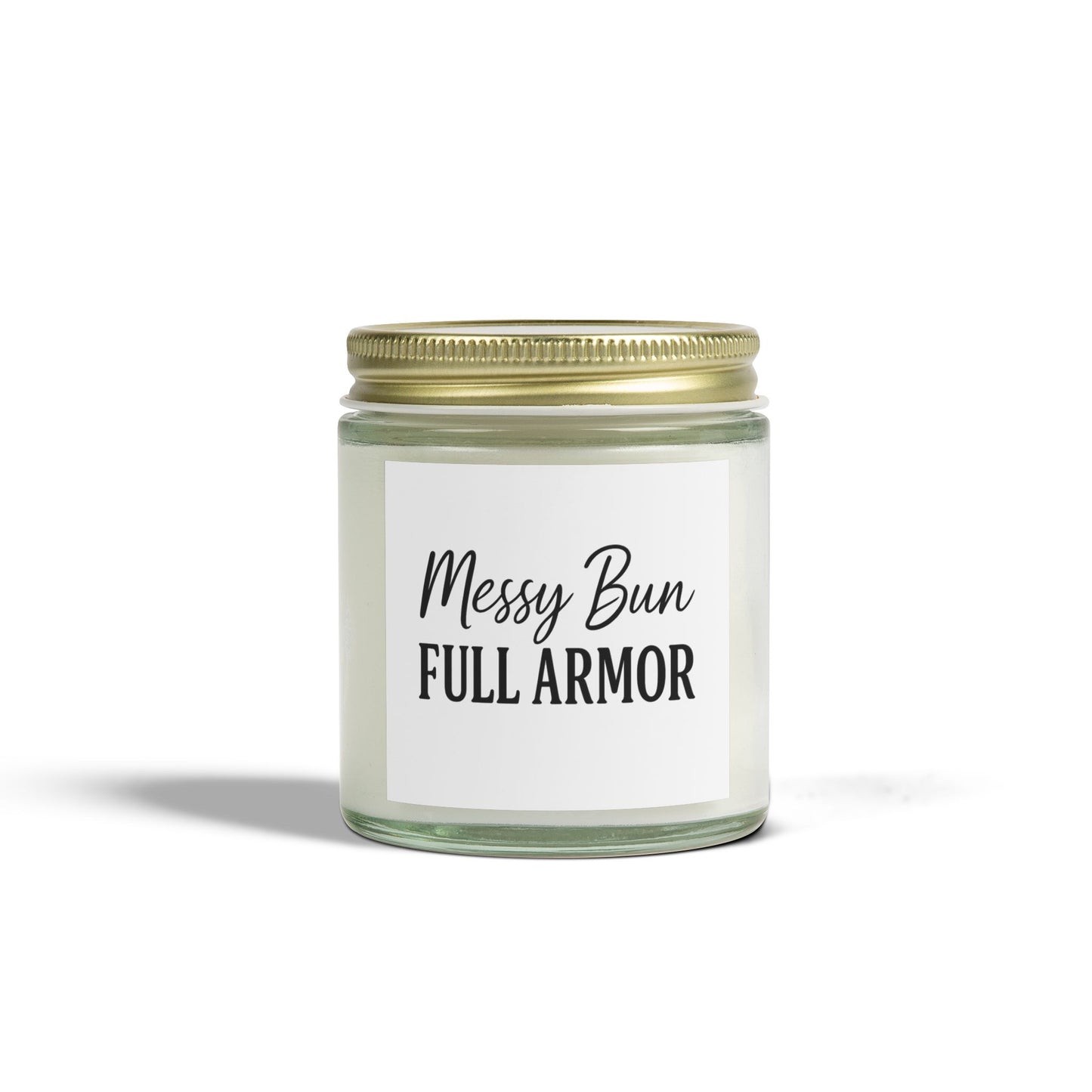 "Messy Bun. Full Armor." Scented Candle – Faith-Filled Aromatherapy for Fierce, God-Loving Women