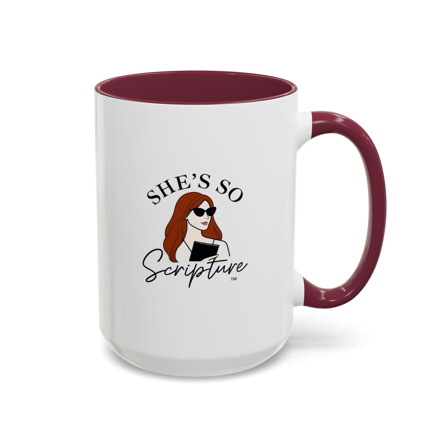 Colorful Scripture Mugs: She's So Scripture, Gift for Friends, Coffee Lovers, Bible Study, Black and White Accent