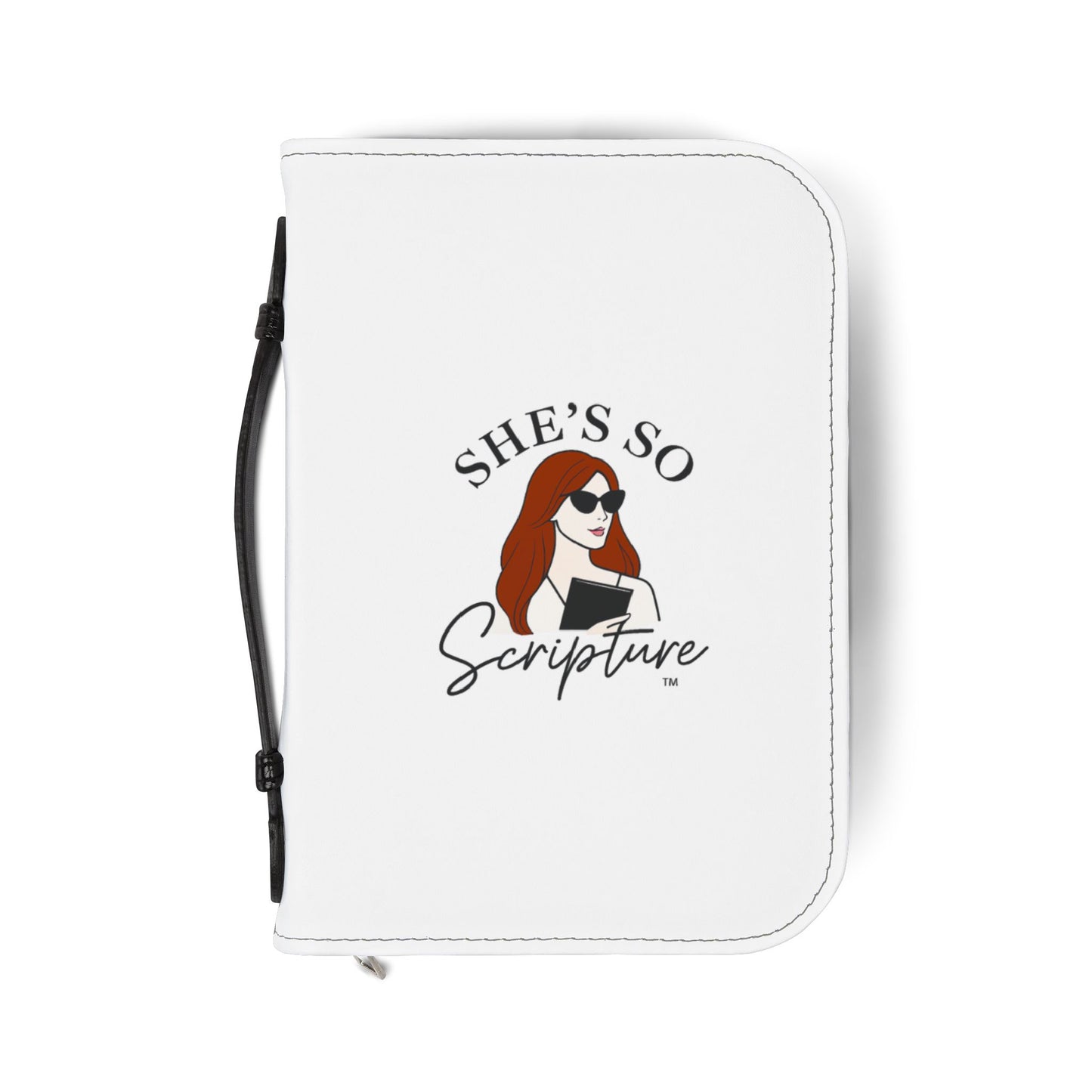 She’s So Scripture™ Stylish Bible Cover – Vegan Leather Faith Case with Handle & Pockets
