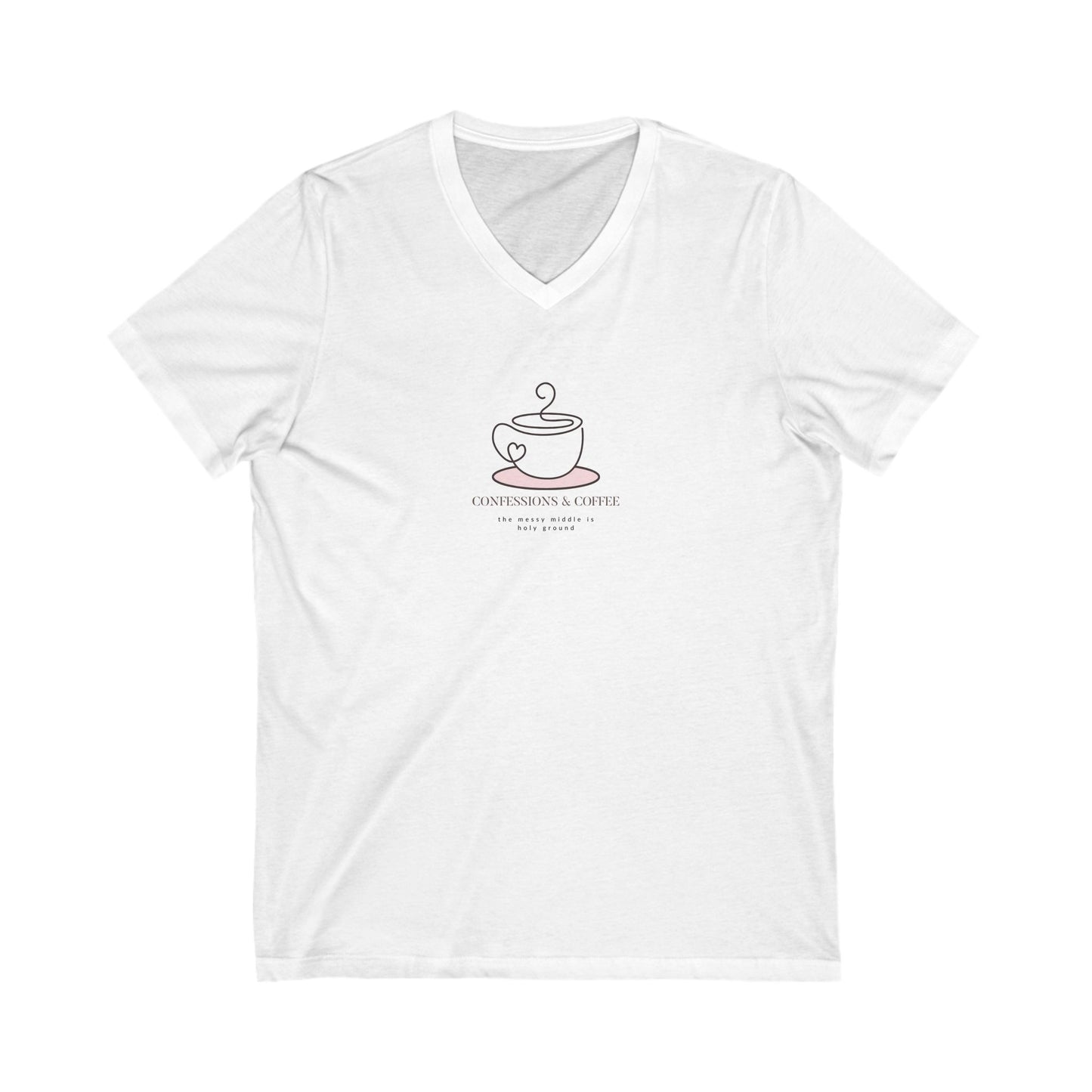Cozy Coffee Lover's V-Neck Tee, Perfect Gift for Coffee Enthusiasts, Casual Wear, Adjustable Comfort, Cozy Days, Relaxing Moments