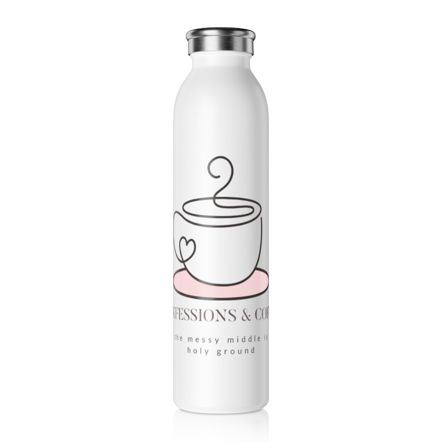 Charming Slim Water Bottle for Coffee Lovers | Stylish Drinkware for Daily Hydration, Gifts for Friends, Office Essentials, Eco-Friendly