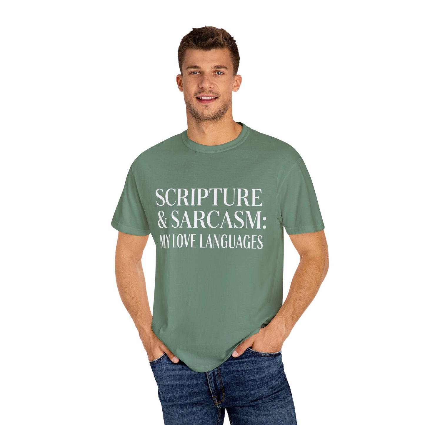 Scripture & Sarcasm Tee – Round‑Neck Unisex Shirt • My Love Languages