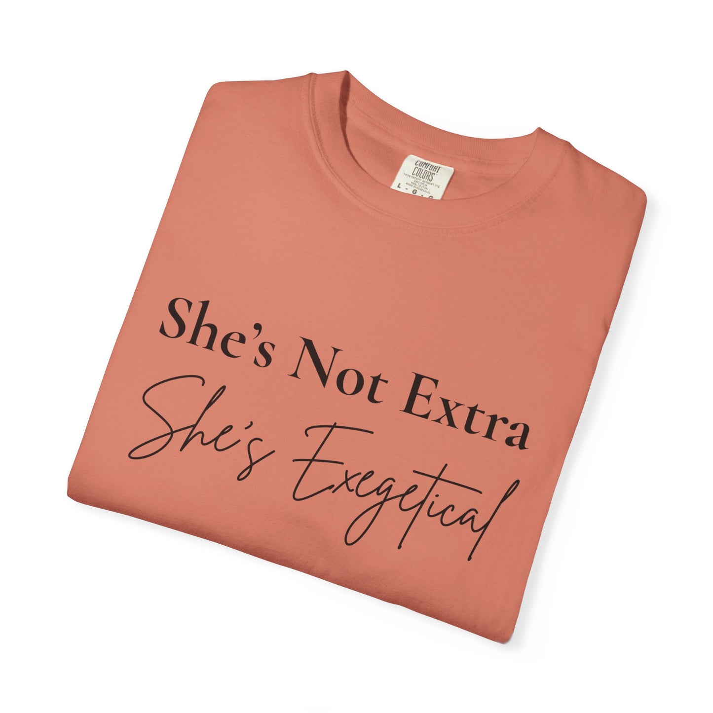“She’s Not Extra. She’s Exegetical.” T-Shirt – Funny Christian Tee for Bible Study Queens