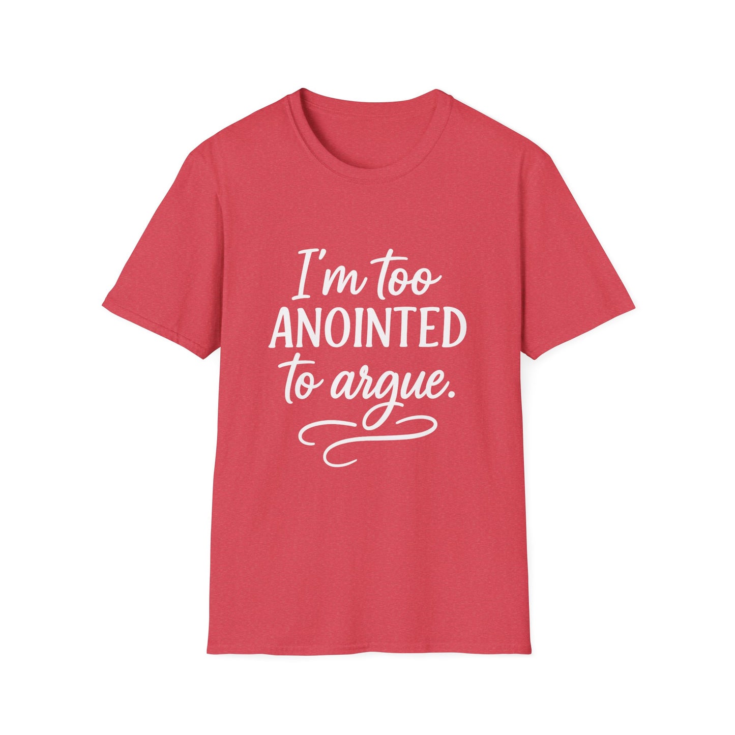 “I’m Too Anointed To Argue” V-Neck Tee – Faith-Fueled Sass in White Lettering | Unisex Christian Apparel