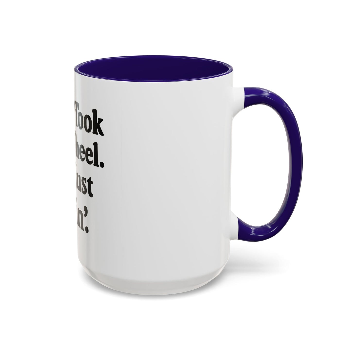 "Jesus Took the Wheel. I'm Just Vibin." Coffee Mug – Funny Faith-Based Mug for Relaxed Mornings & Spiritual Sass