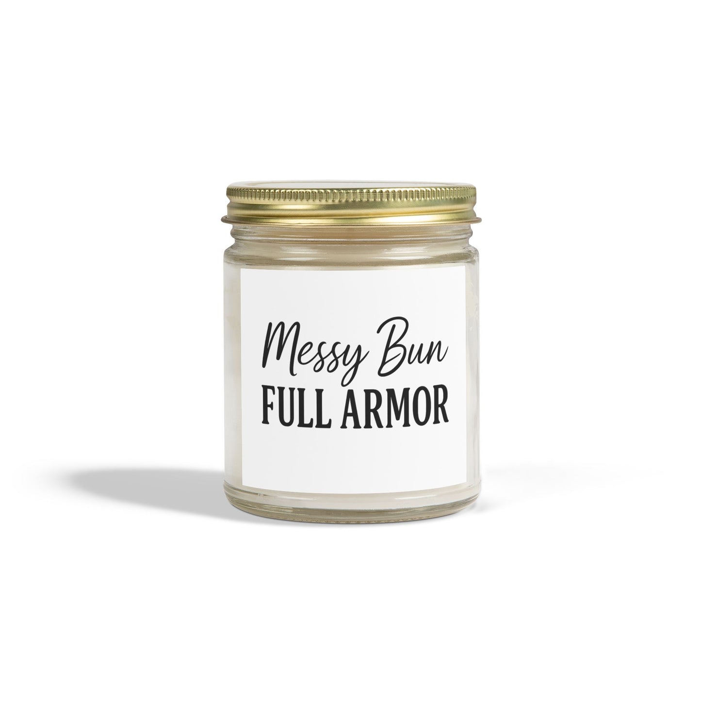 "Messy Bun. Full Armor." Scented Candle – Faith-Filled Aromatherapy for Fierce, God-Loving Women