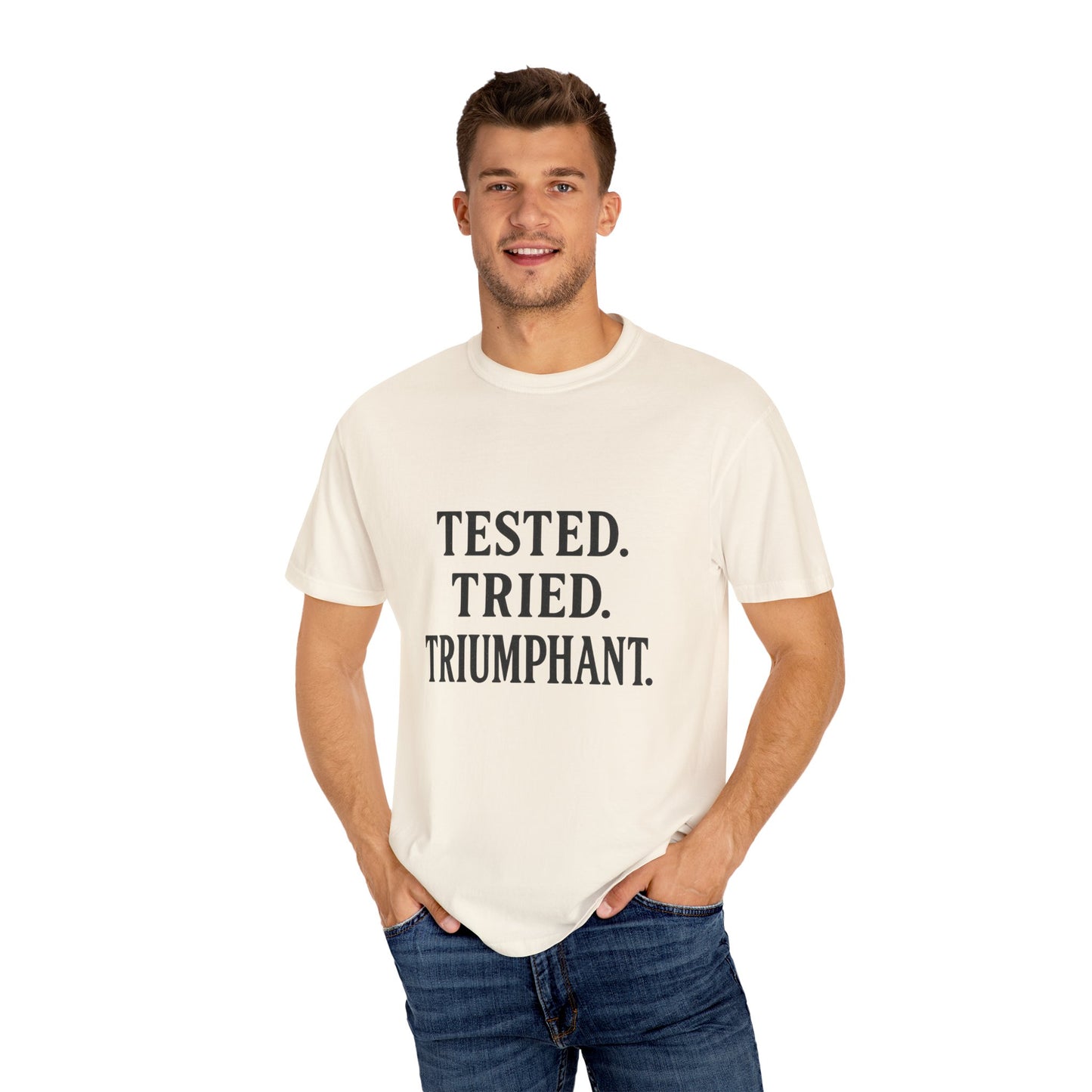 Tested. Tried. Triumphant.™ V-Neck T-Shirt – Sassy Christian Tee for Women Who Don’t Quit