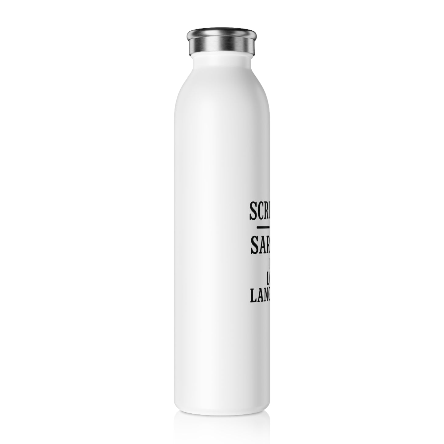 Scripture & Sarcasm. My Love Languages™ Water Bottle – Funny Christian Gift for Women, Bible Study, & On-the-Go Faith