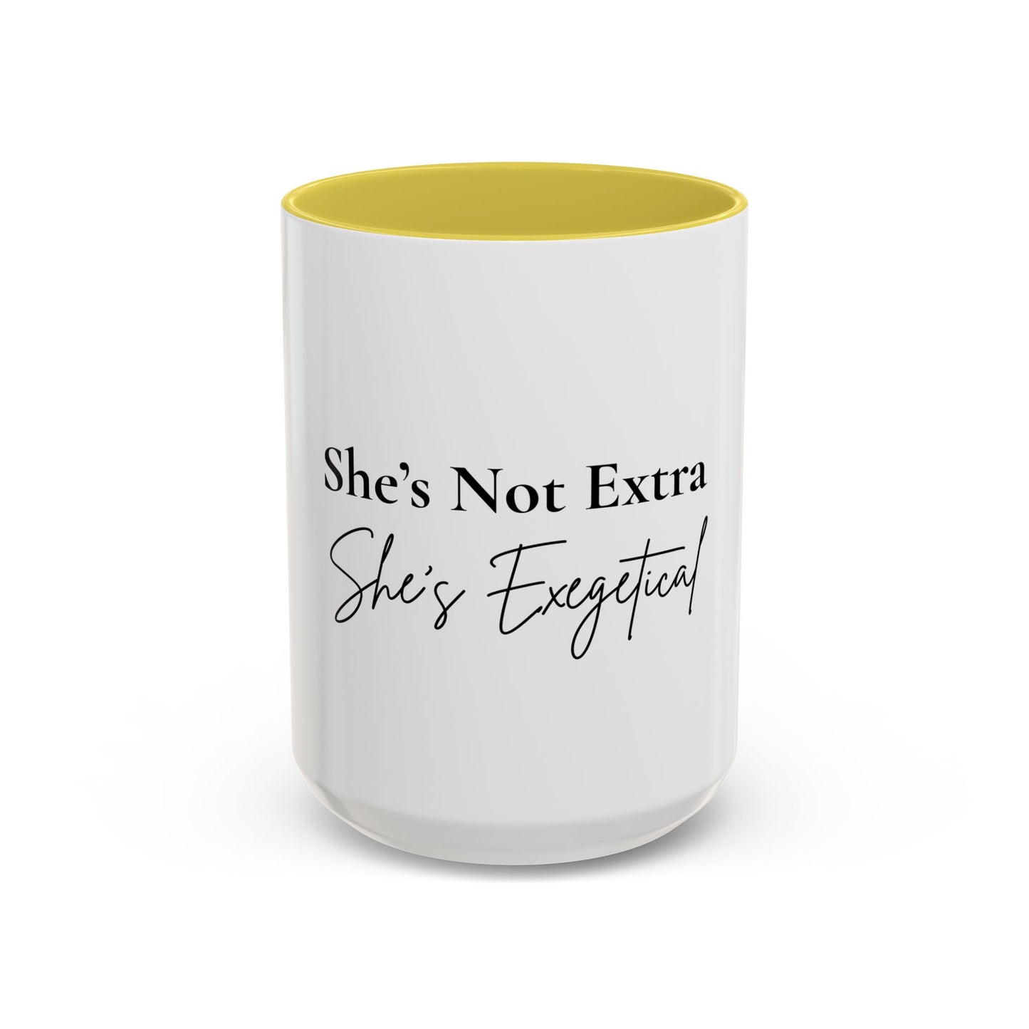 She’s Not Extra. She’s Exegetical.™ Colorful Christian Coffee Mug – Fun Gift for Women in Ministry, Bible Study Leaders, and Faith-Filled Friends