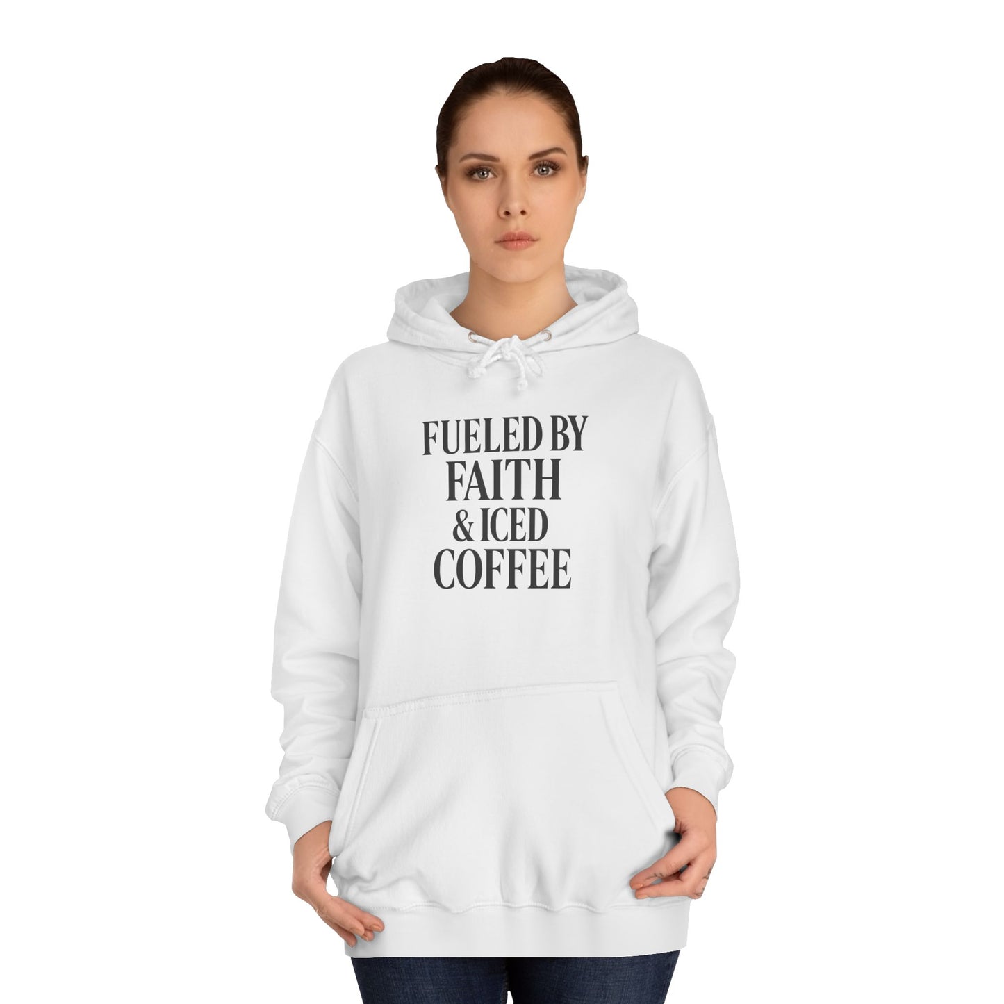 Fueled by Faith and Iced Coffee™ Hoodie – Christian Sweatshirt for Women, Men & Coffee Lovers