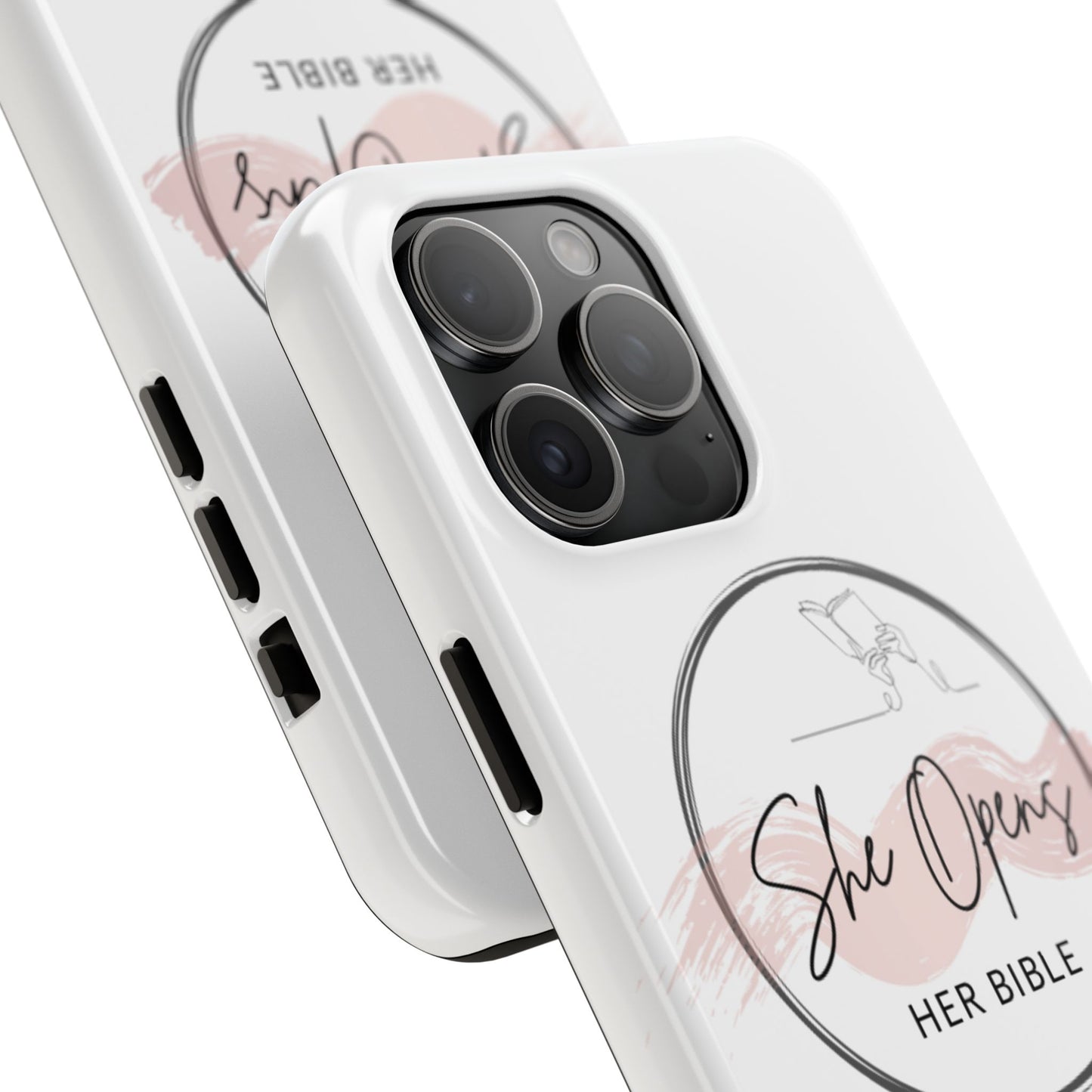 She Opens Her Bible Phone Case – Christian iPhone & Samsung Cover with Glossy Finish