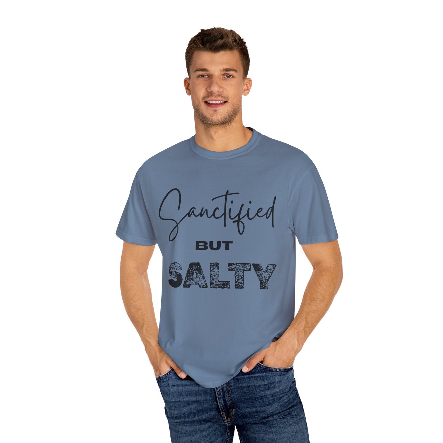 "Sanctified But Salty" Unisex T-Shirt – Funny Christian Tee for the Faithfully Feisty