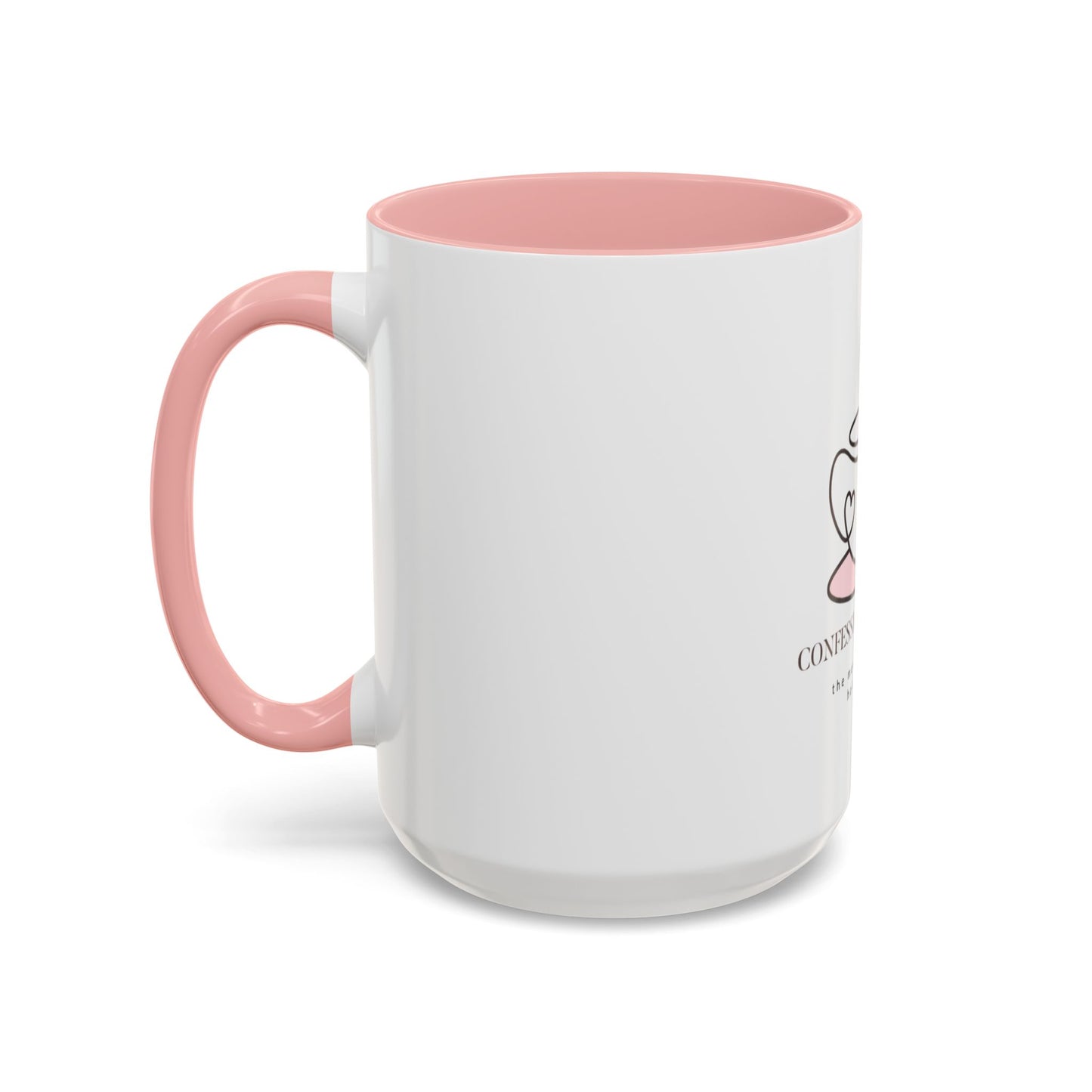 Confessions & Coffee Accent Mug - Inspirational Quote Coffee Cup for Cozy Mornings, Gift for Coffee Lovers, Home Decor