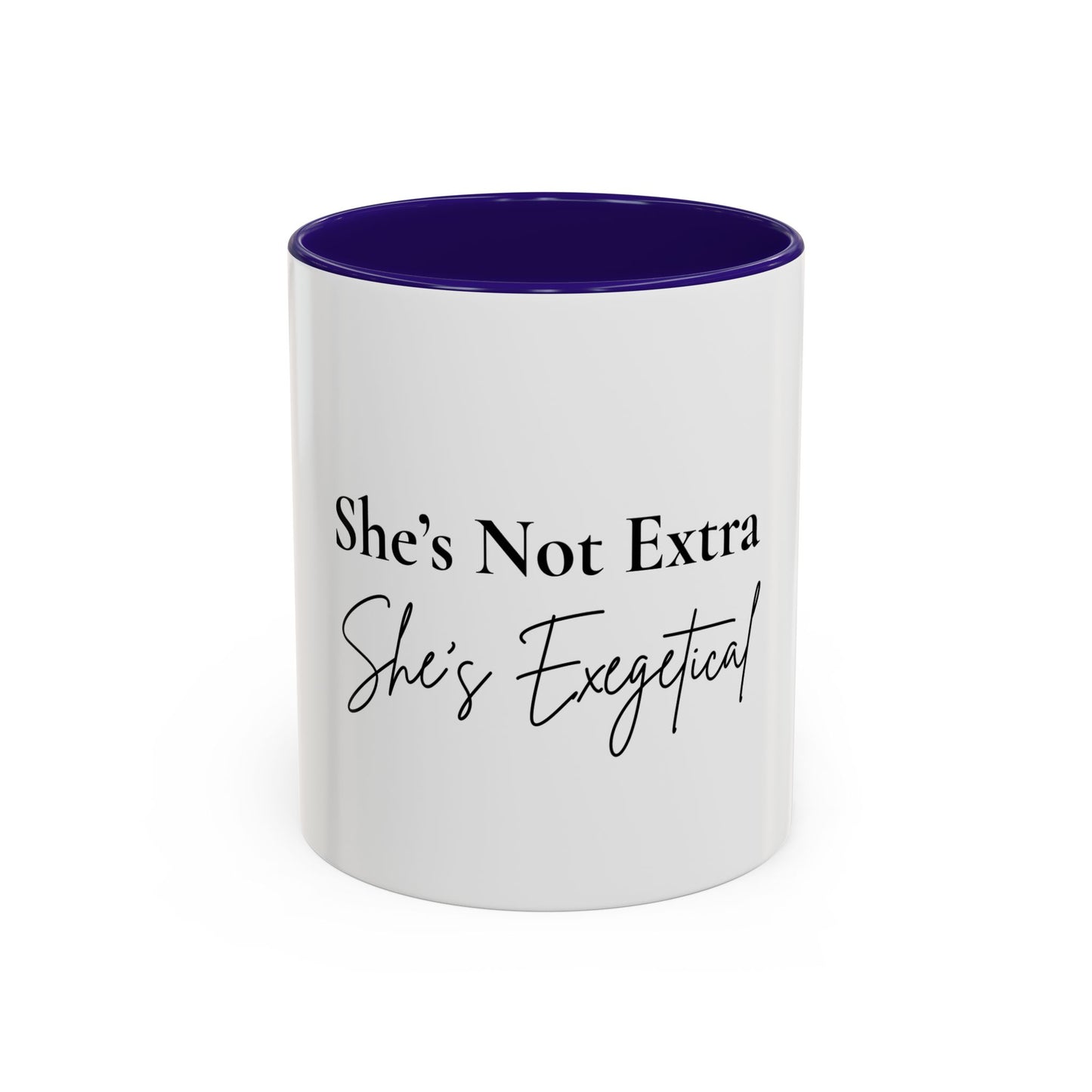 She’s Not Extra. She’s Exegetical.™ Colorful Christian Coffee Mug – Fun Gift for Women in Ministry, Bible Study Leaders, and Faith-Filled Friends