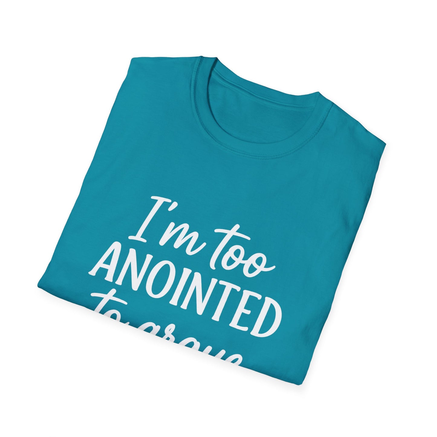 “I’m Too Anointed To Argue” V-Neck Tee – Faith-Fueled Sass in White Lettering | Unisex Christian Apparel