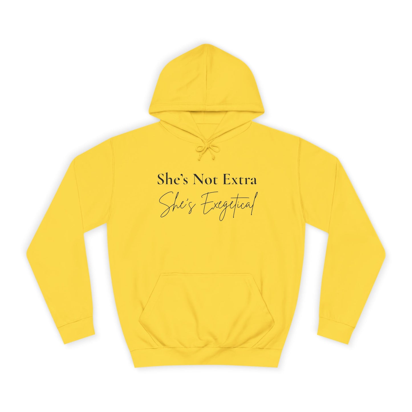 She’s Not Extra. She’s Exegetical. – Black Lettering Christian Hoodie for the Bible-Loving Babe