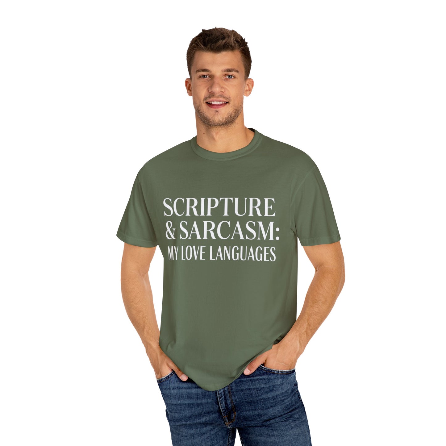 Scripture & Sarcasm Tee – Round‑Neck Unisex Shirt • My Love Languages