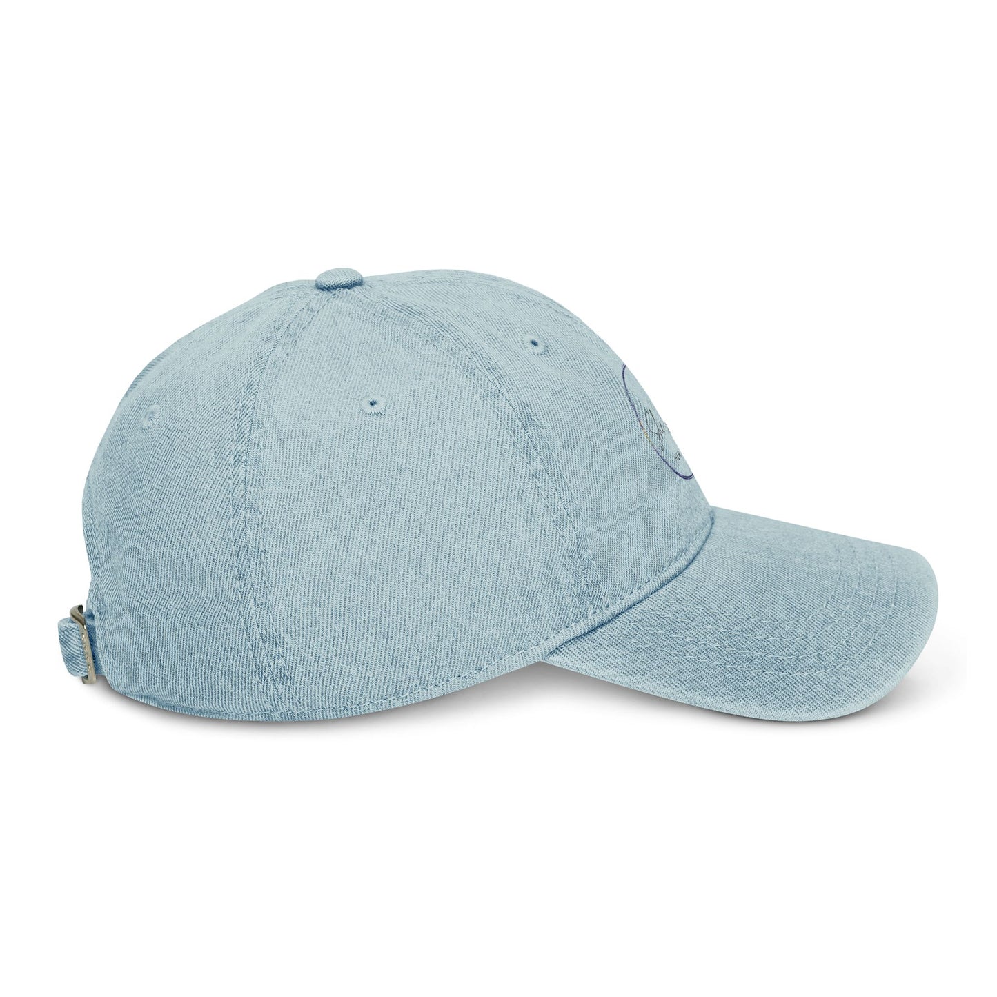 She Opens Her Bible™ Vintage Denim Baseball Hat – Embroidered Christian Cap with Adjustable Strap