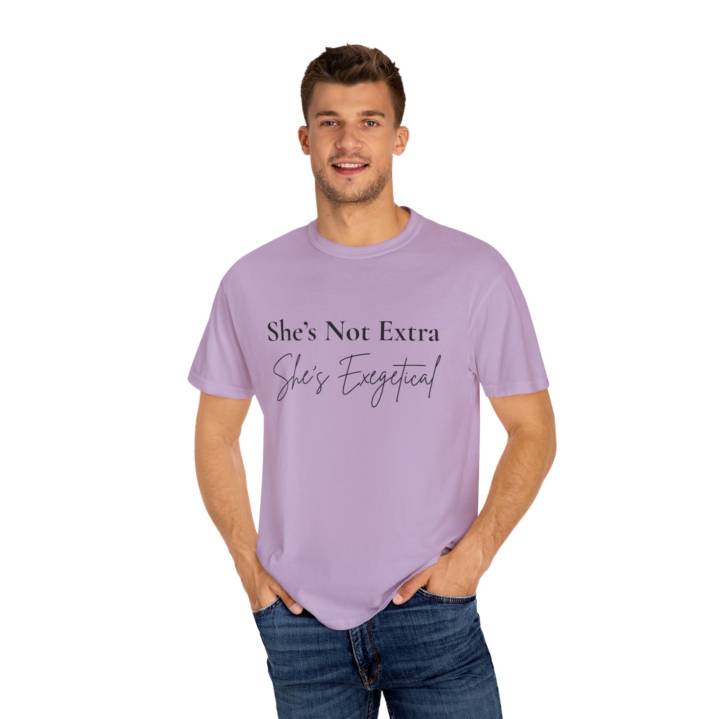 “She’s Not Extra. She’s Exegetical.” T-Shirt – Funny Christian Tee for Bible Study Queens