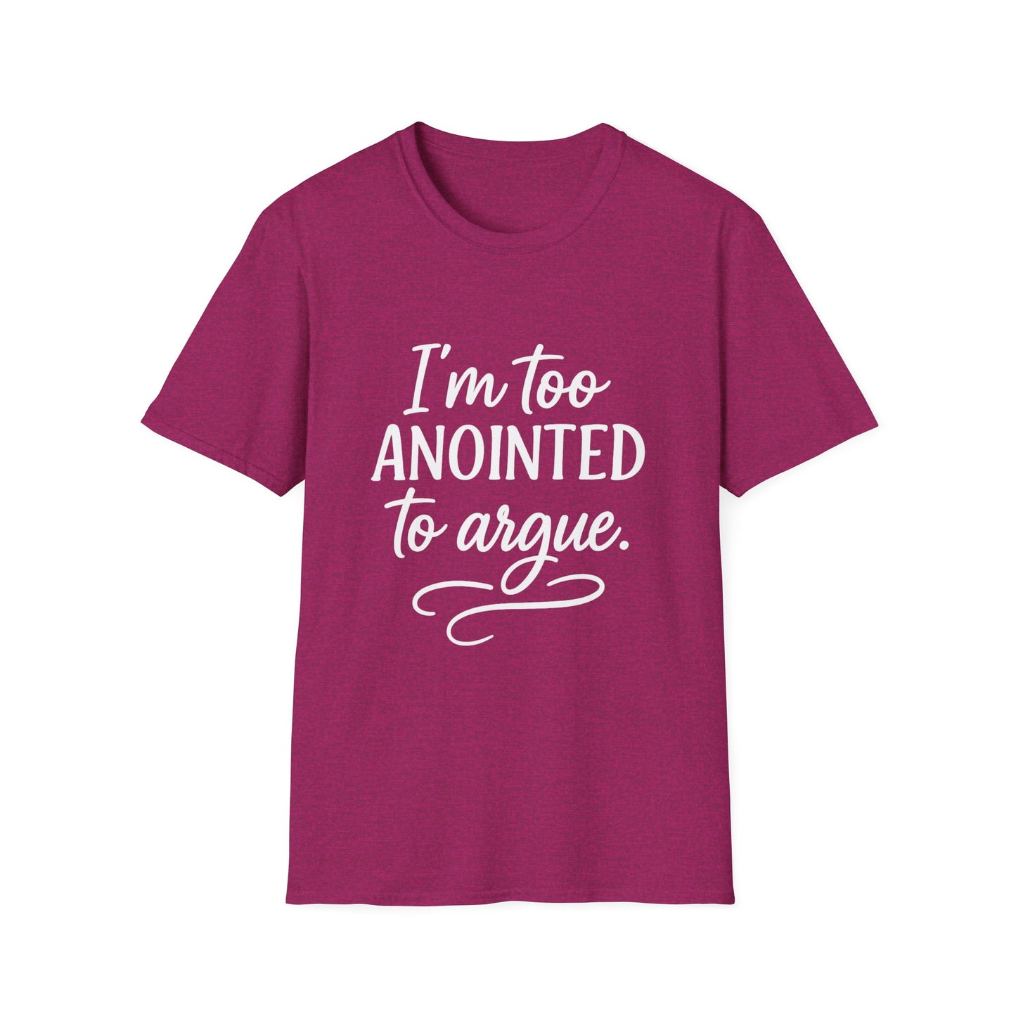 “I’m Too Anointed To Argue” V-Neck Tee – Faith-Fueled Sass in White Lettering | Unisex Christian Apparel