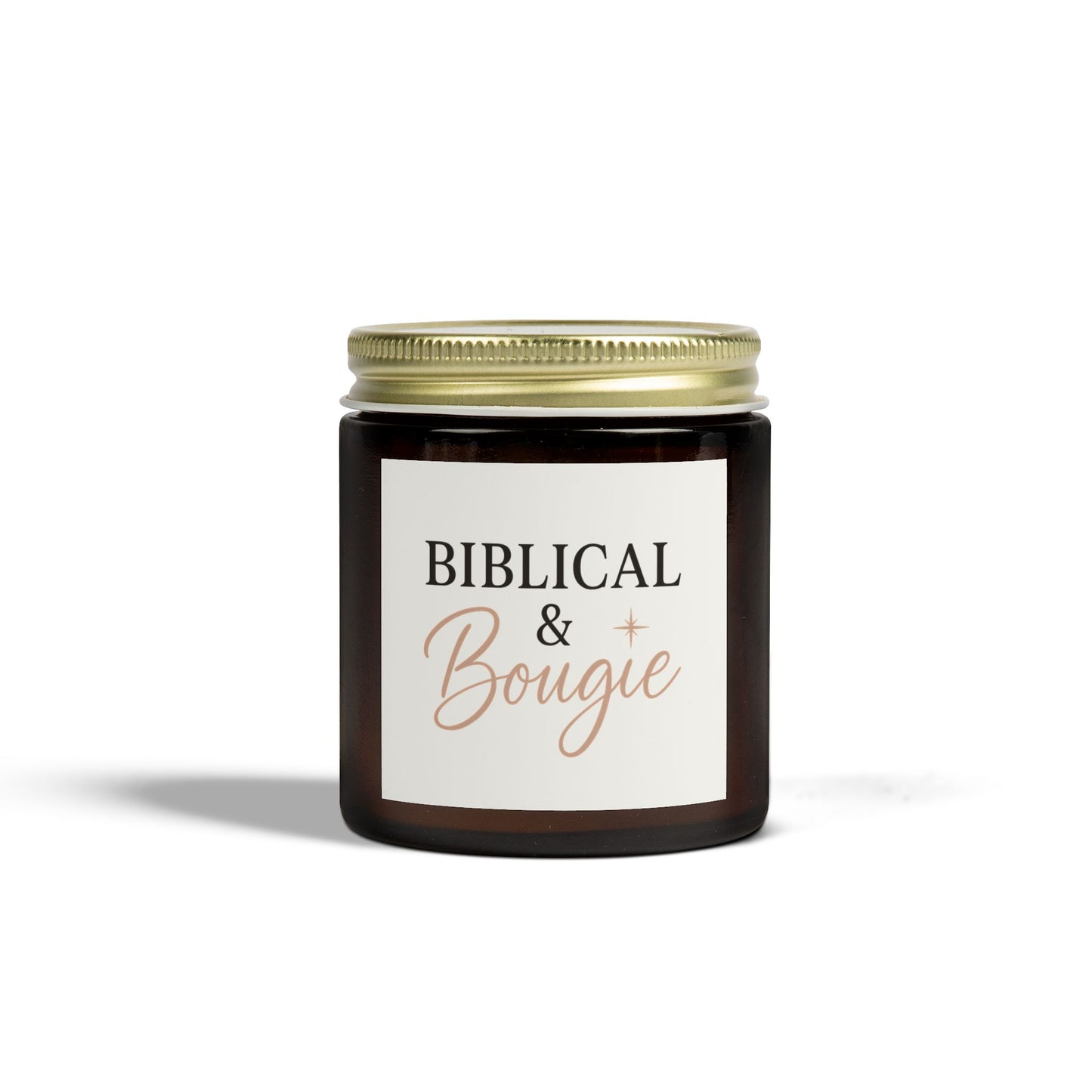 "Biblical & Bougie" Scented Candle – Luxe Faith-Inspired Home Decor with Black Lettering