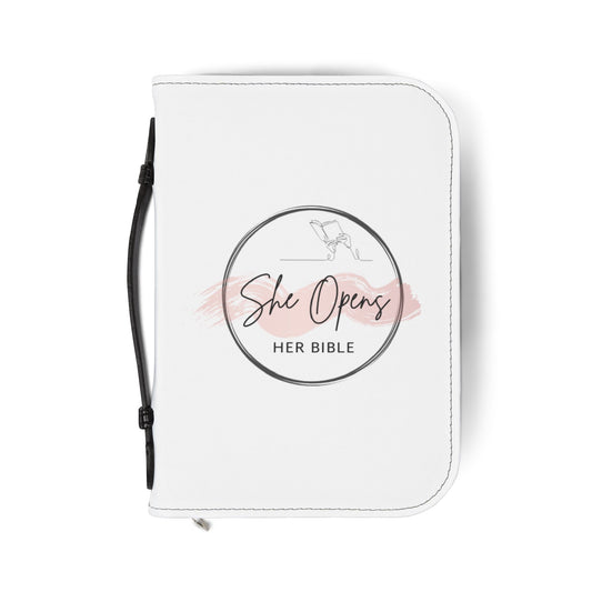 She Opens Her Bible - Feminine Zippered Bible Cover