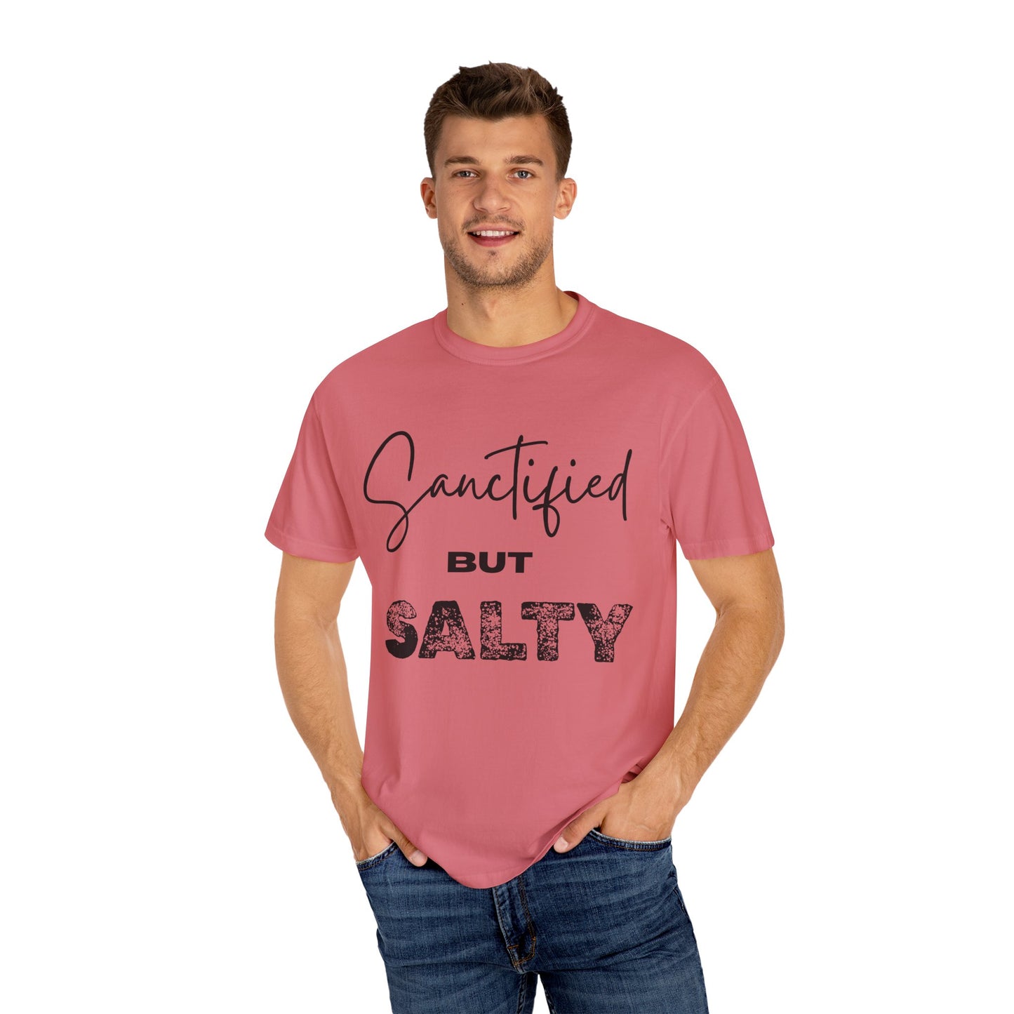 "Sanctified But Salty" Unisex T-Shirt – Funny Christian Tee for the Faithfully Feisty