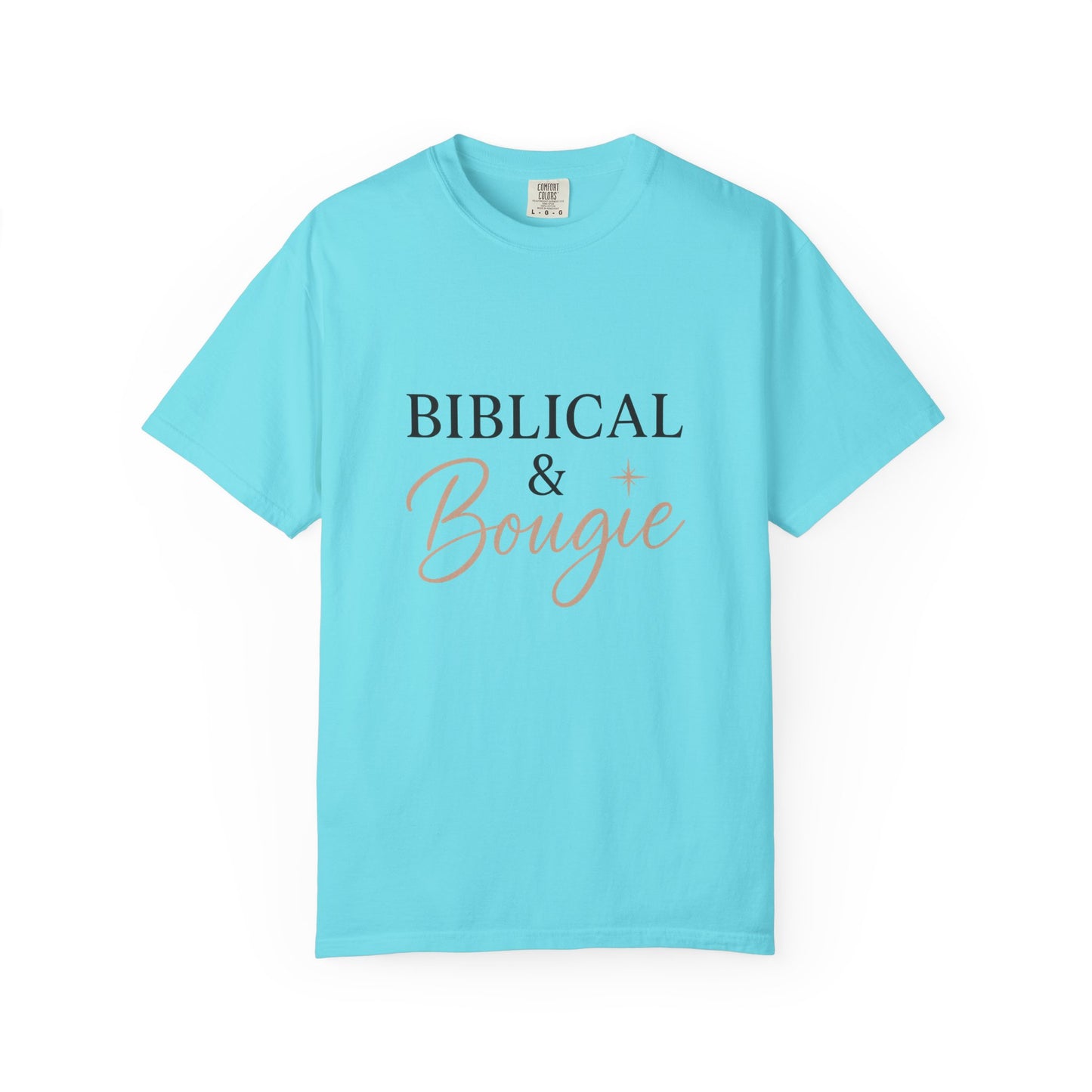 "Biblical & Bougie" Unisex T-Shirt – Black Lettering Faith-Based Tee for Stylish Christian Queens
