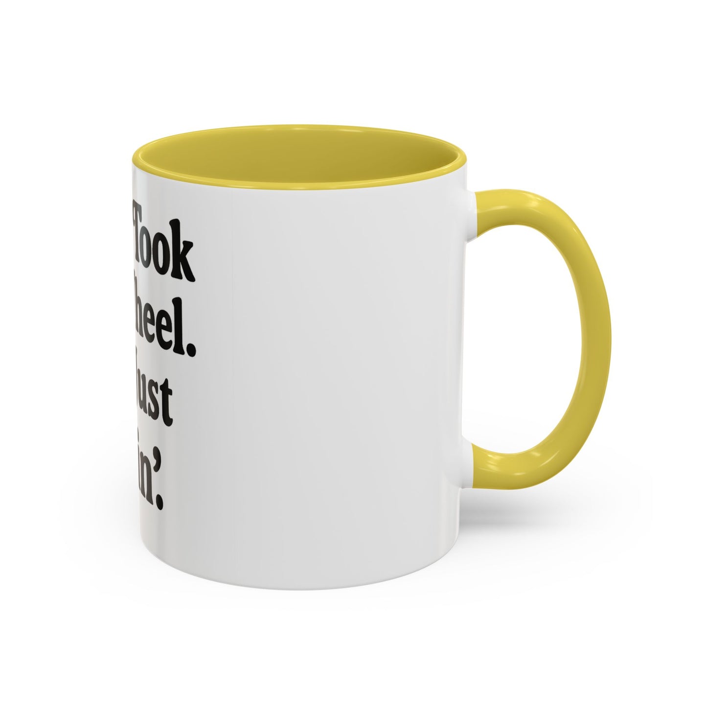 "Jesus Took the Wheel. I'm Just Vibin." Coffee Mug – Funny Faith-Based Mug for Relaxed Mornings & Spiritual Sass
