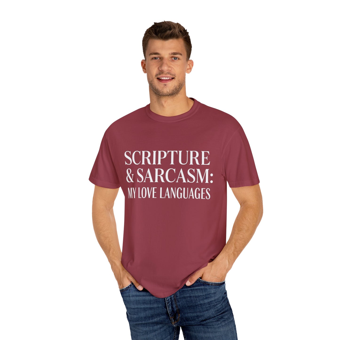 Scripture & Sarcasm Tee – Round‑Neck Unisex Shirt • My Love Languages