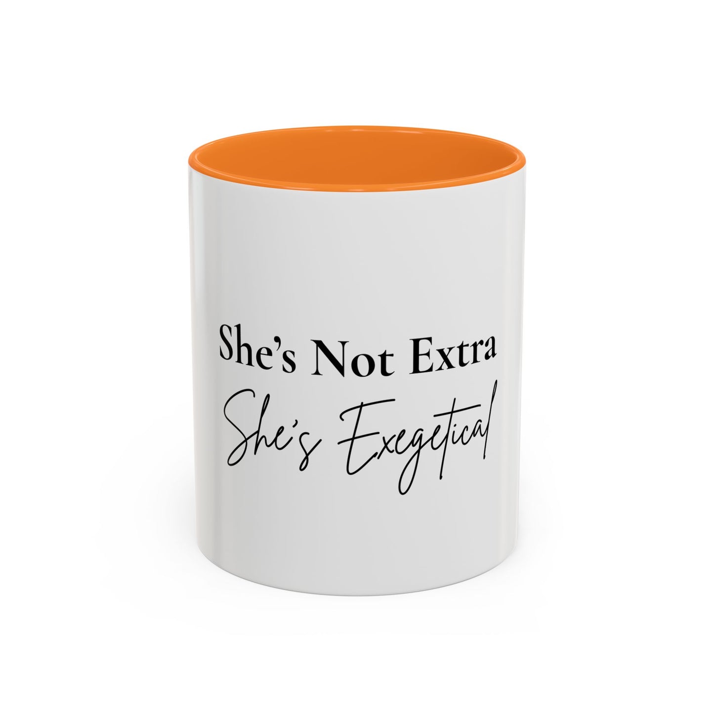 She’s Not Extra. She’s Exegetical.™ Colorful Christian Coffee Mug – Fun Gift for Women in Ministry, Bible Study Leaders, and Faith-Filled Friends