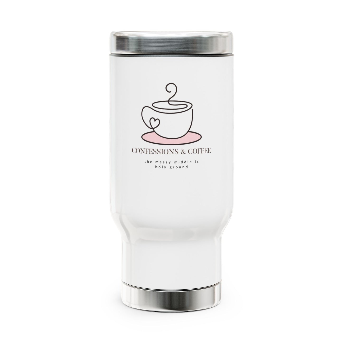 Coffee Lover's Stainless Steel Travel Mug, Confessions & Coffee, Insulated Tumbler, Gift for Him or Her, Office Mug, Travel Accessories