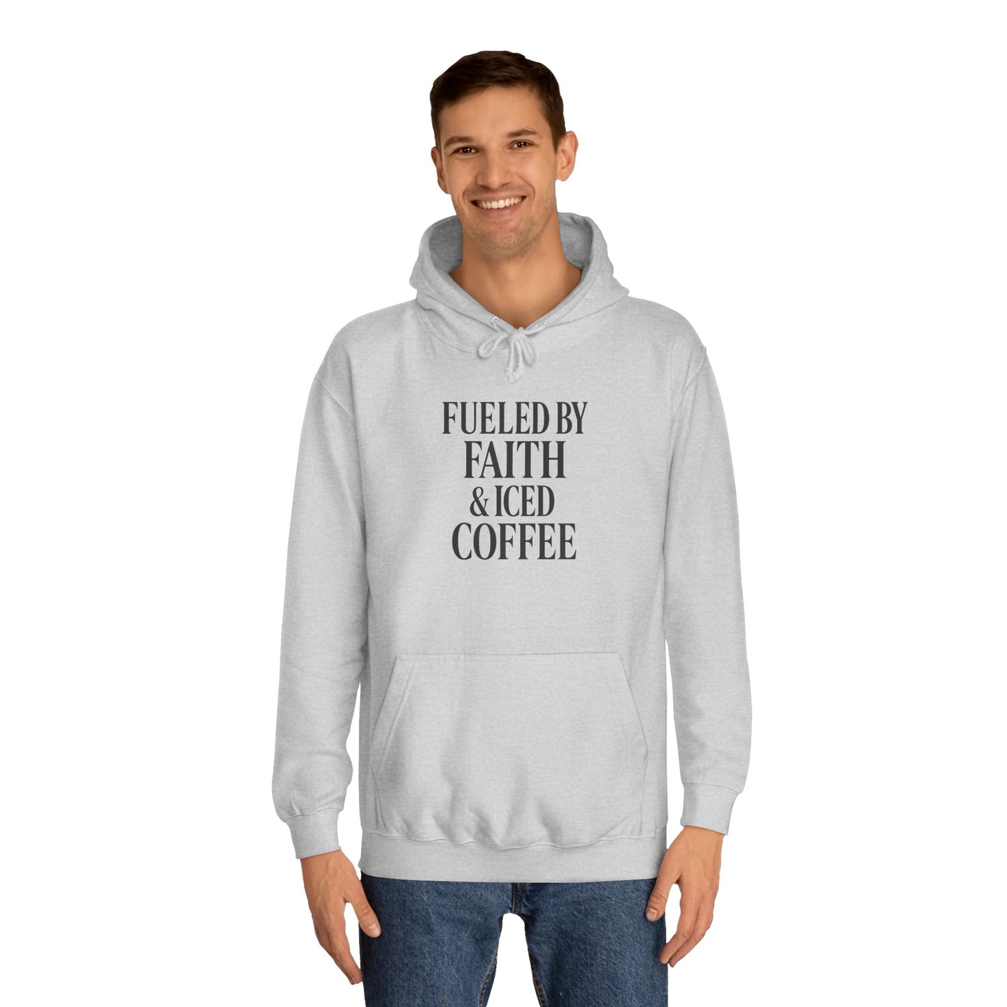 Fueled by Faith and Iced Coffee™ Hoodie – Christian Sweatshirt for Women, Men & Coffee Lovers