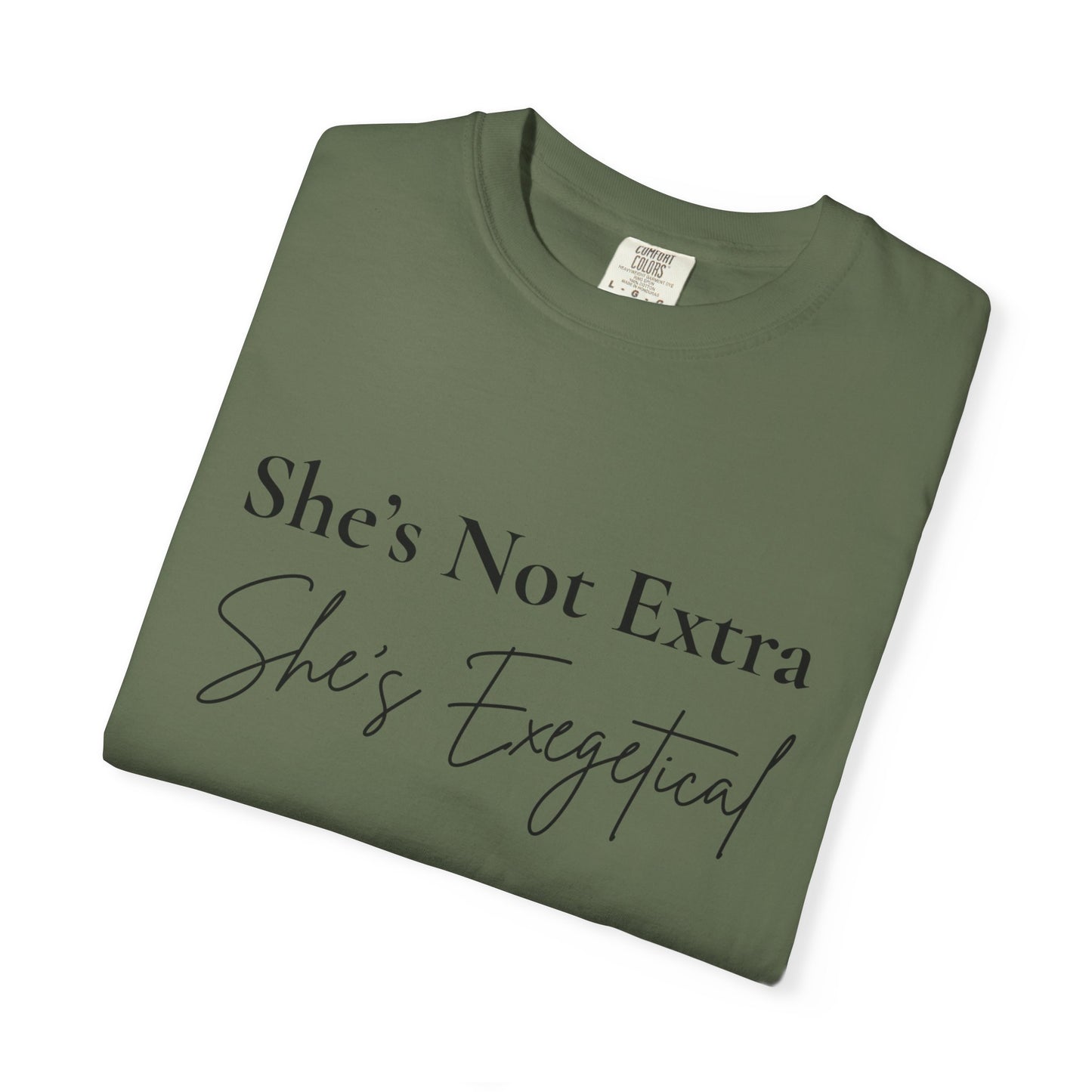 “She’s Not Extra. She’s Exegetical.” T-Shirt – Funny Christian Tee for Bible Study Queens