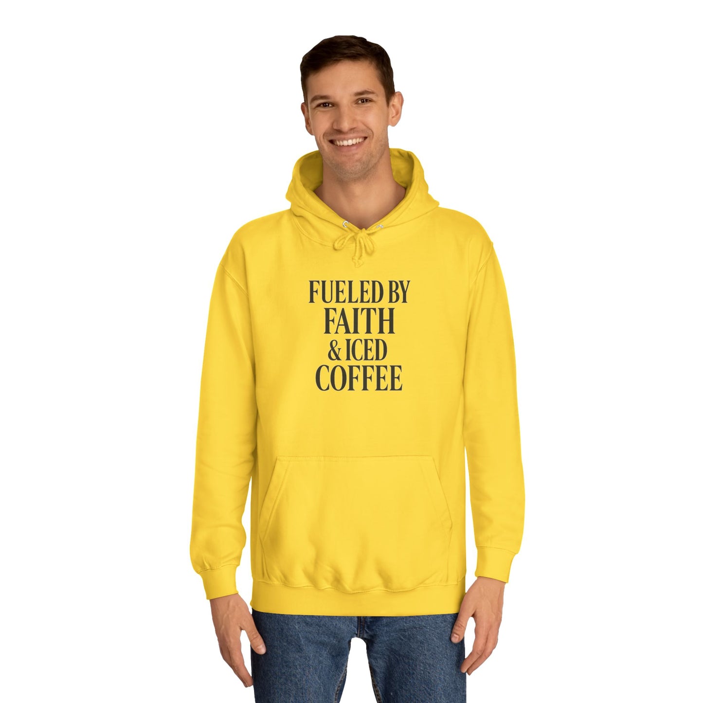 Fueled by Faith and Iced Coffee™ Hoodie – Christian Sweatshirt for Women, Men & Coffee Lovers