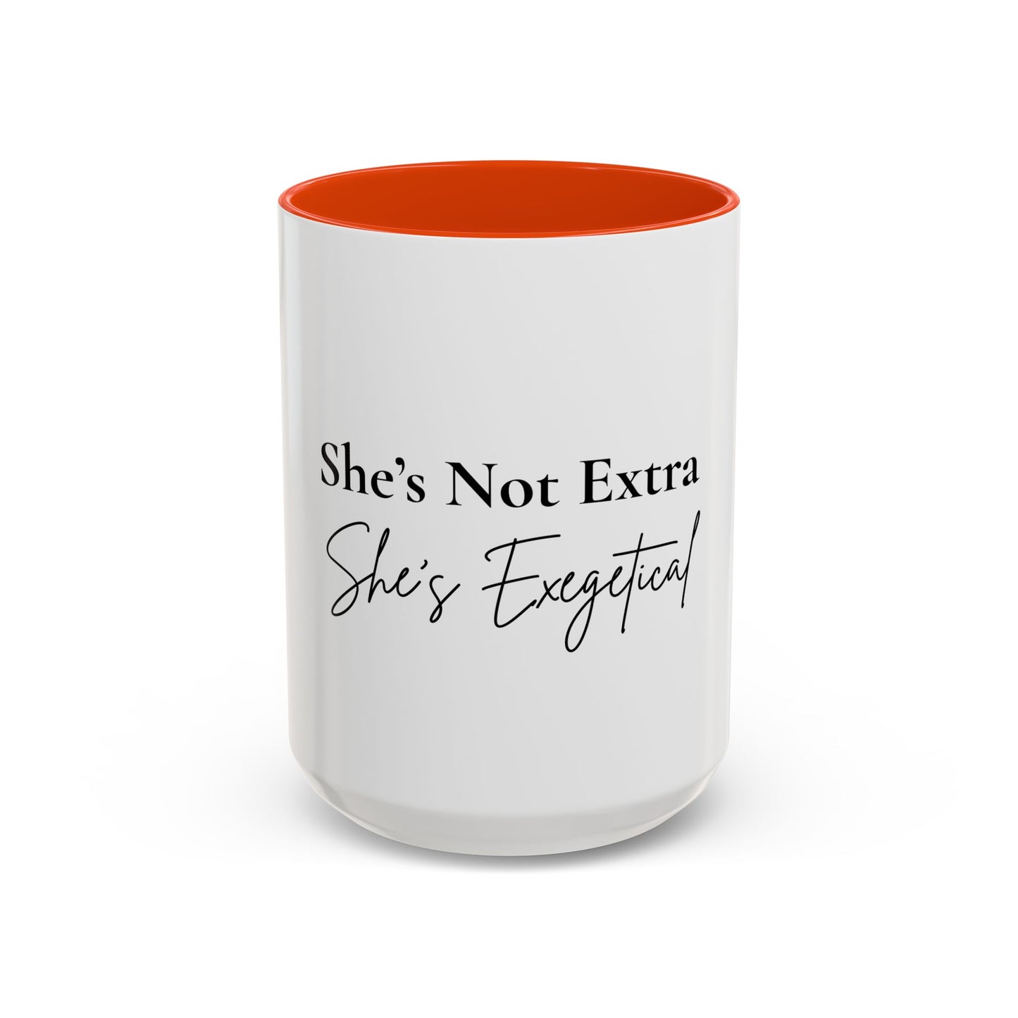 She’s Not Extra. She’s Exegetical.™ Colorful Christian Coffee Mug – Fun Gift for Women in Ministry, Bible Study Leaders, and Faith-Filled Friends