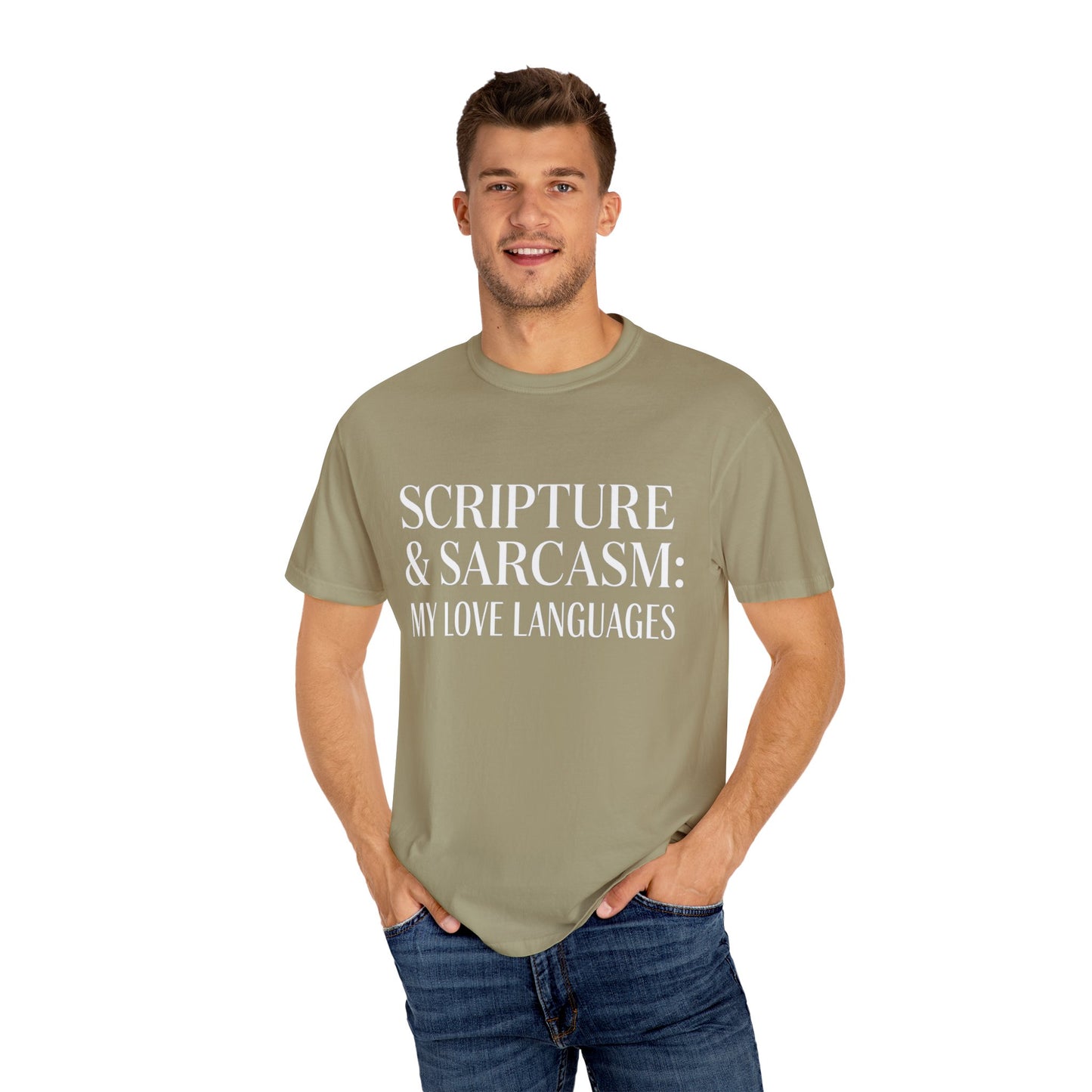 Scripture & Sarcasm Tee – Round‑Neck Unisex Shirt • My Love Languages