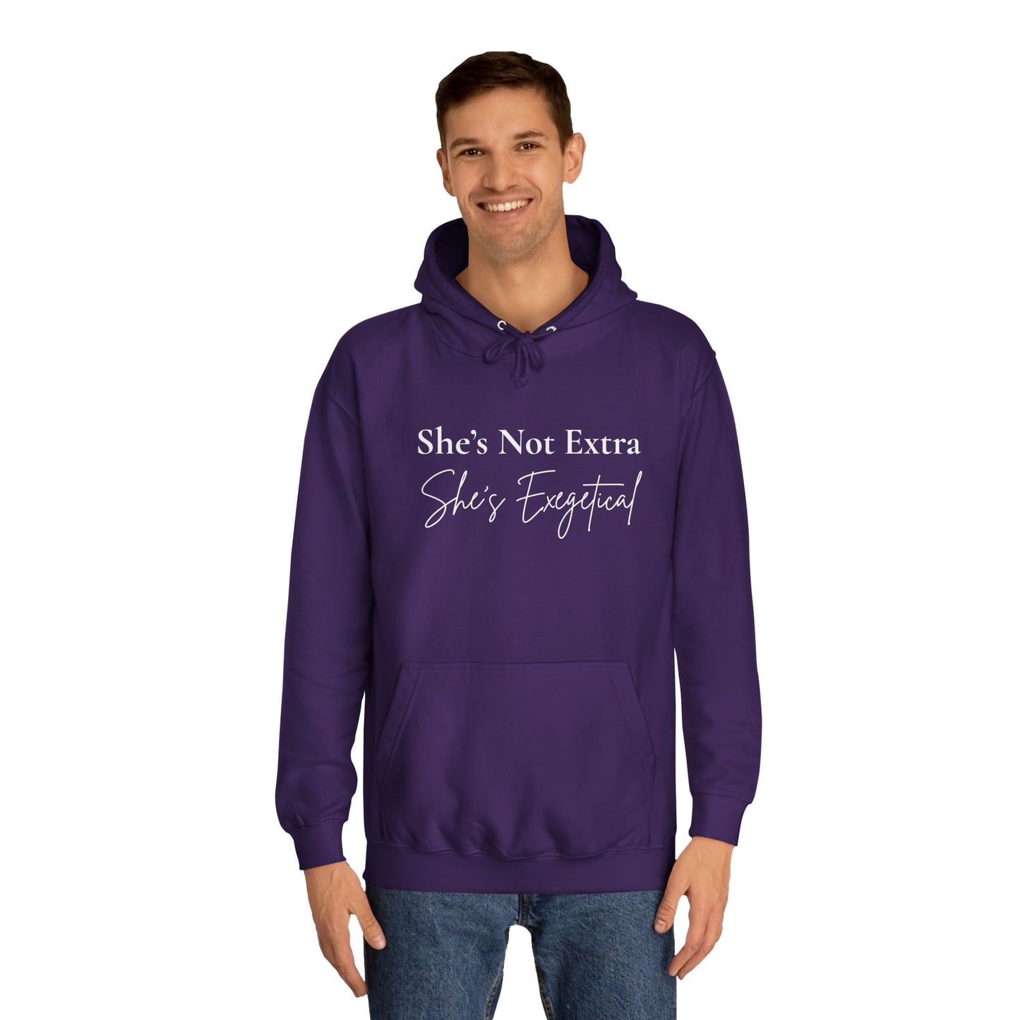 “She’s Not Extra, She’s Exegetical” Unisex Hoodie – Cozy Bold Faith Statement