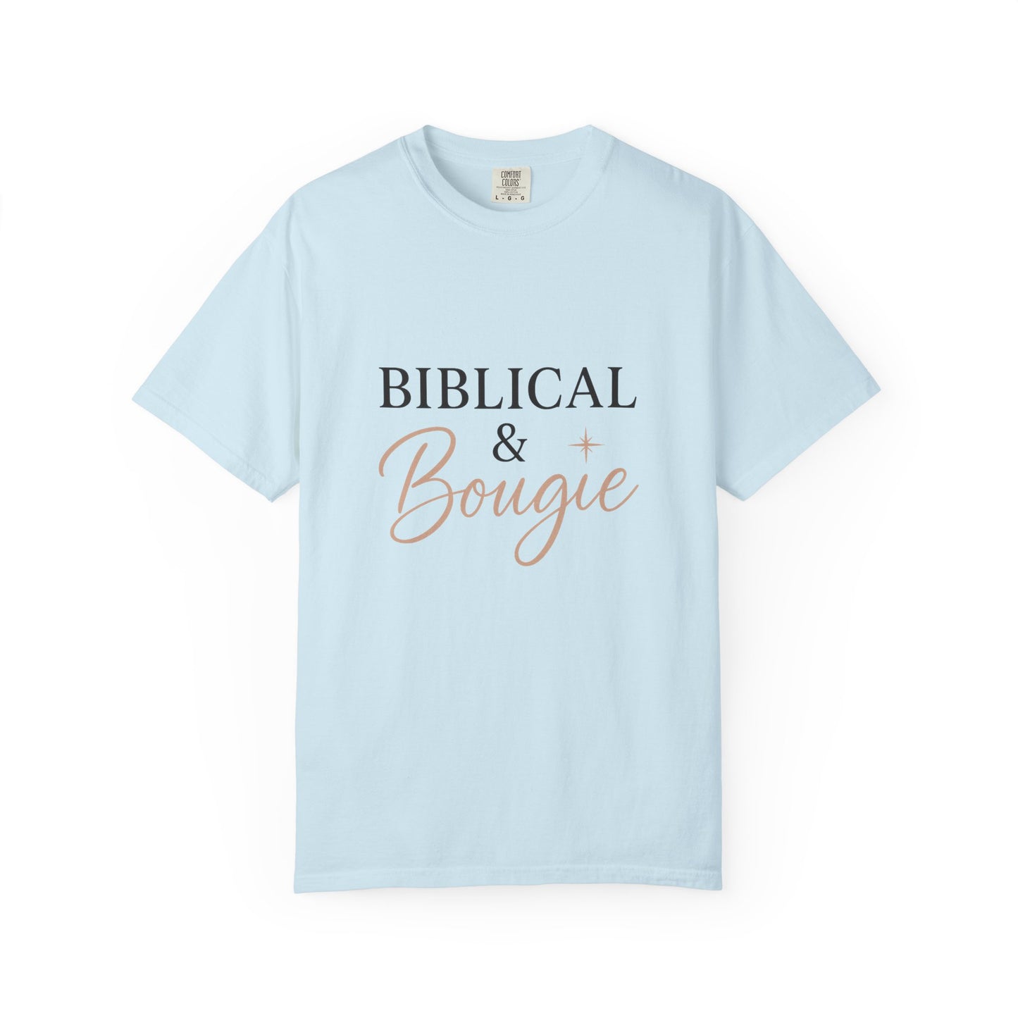 "Biblical & Bougie" Unisex T-Shirt – Black Lettering Faith-Based Tee for Stylish Christian Queens