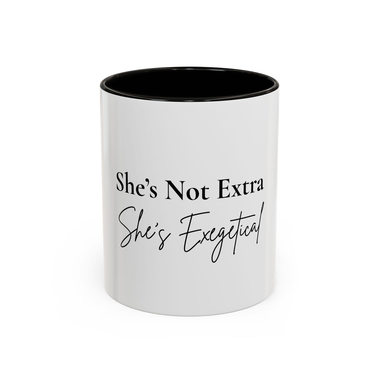 She’s Not Extra. She’s Exegetical.™ Colorful Christian Coffee Mug – Fun Gift for Women in Ministry, Bible Study Leaders, and Faith-Filled Friends