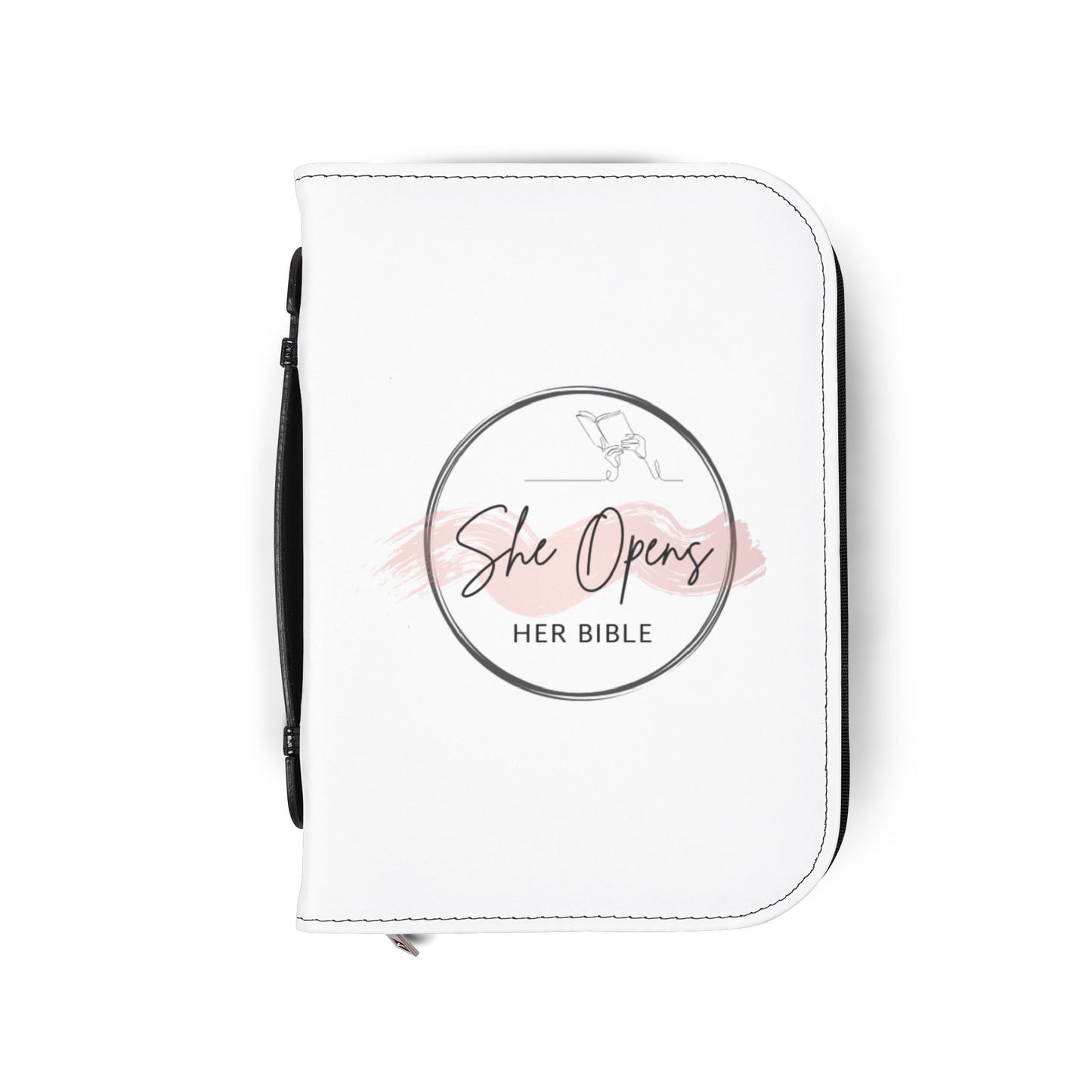 She Opens Her Bible - Feminine Zippered Bible Cover