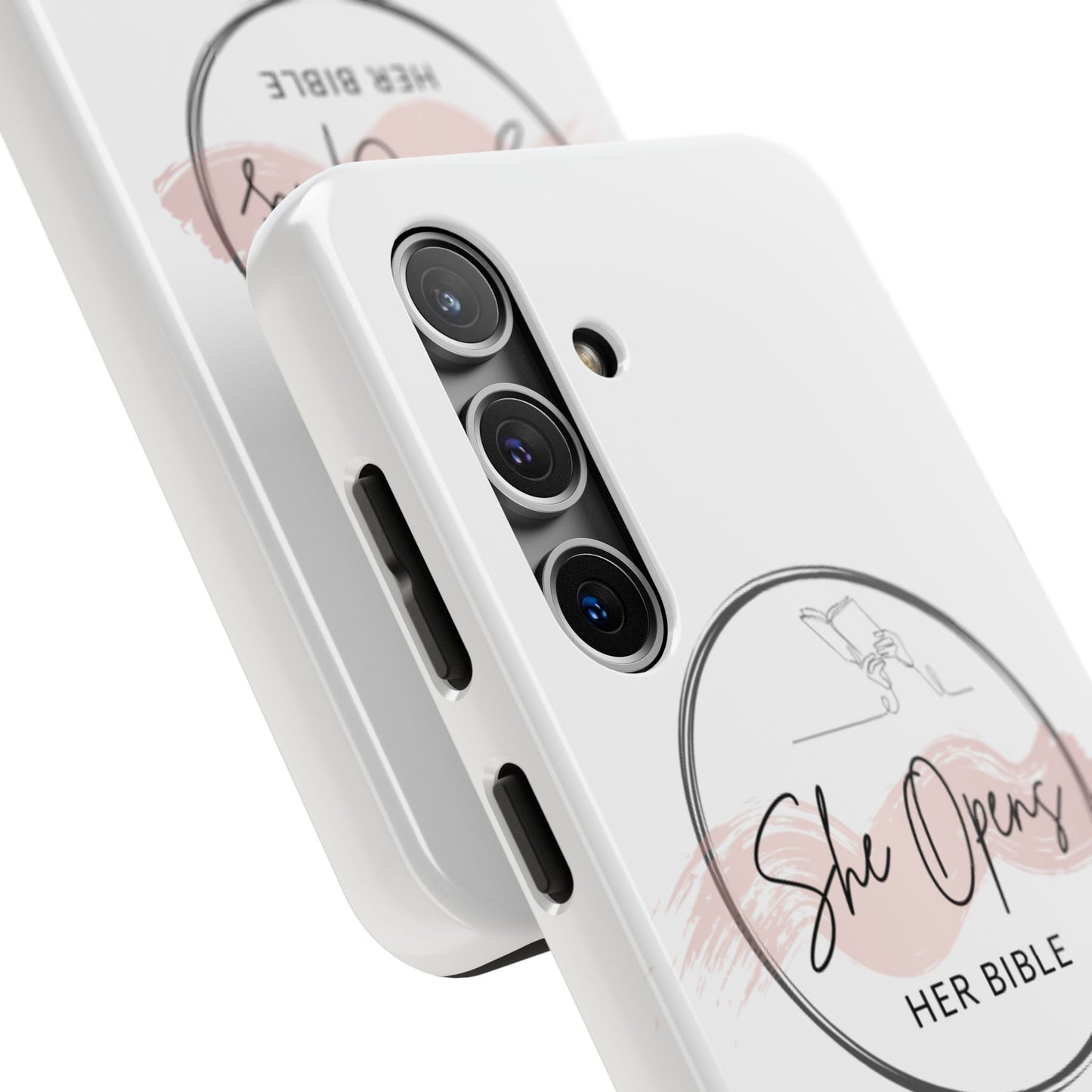 She Opens Her Bible Phone Case – Christian iPhone & Samsung Cover with Glossy Finish