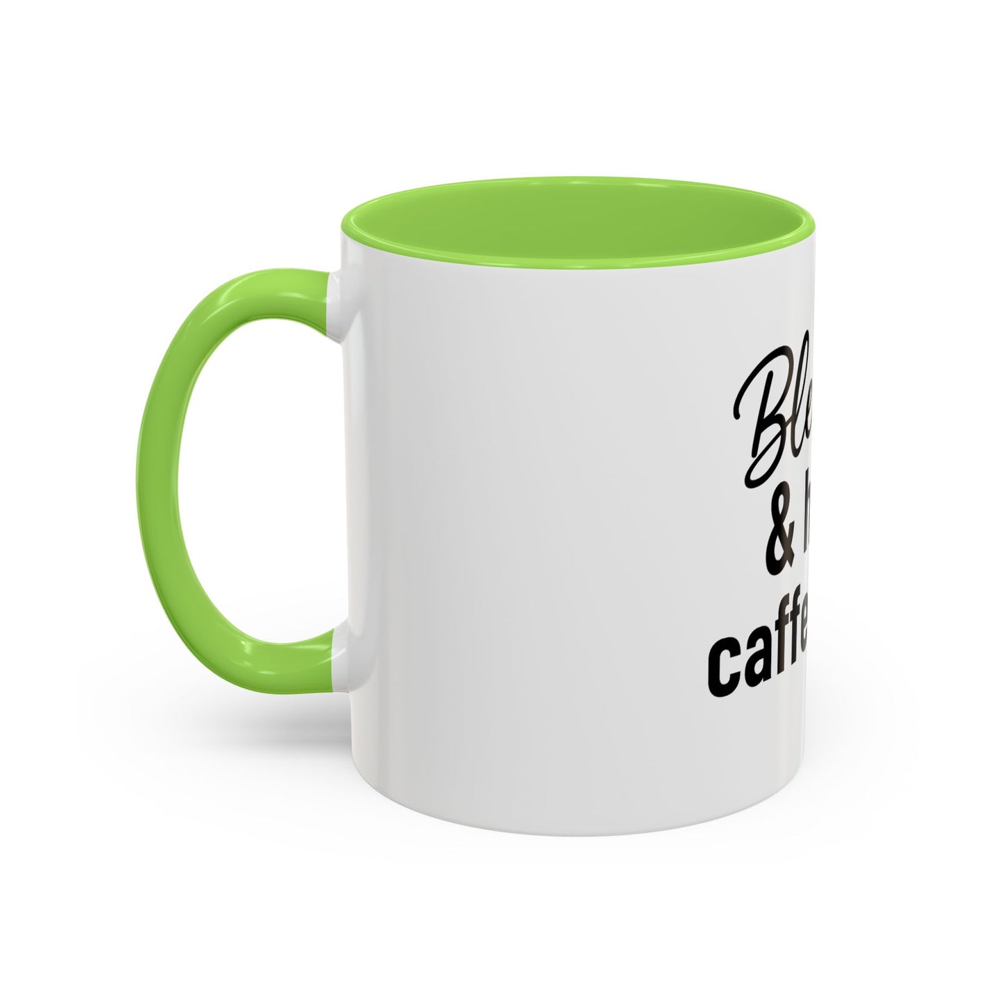 Blessed & Highly Caffienated Colorful Scripture Mugs – 11 oz & 15 oz Ceramic • Pop Then Pray